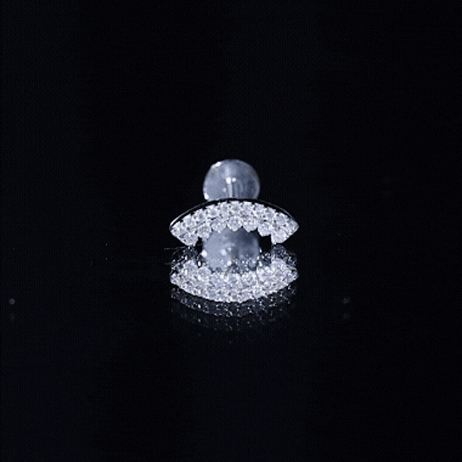 Certified Diamond Curved Cartilage Earring for Women Natural - ( HI-SI ) - Rosec Jewels