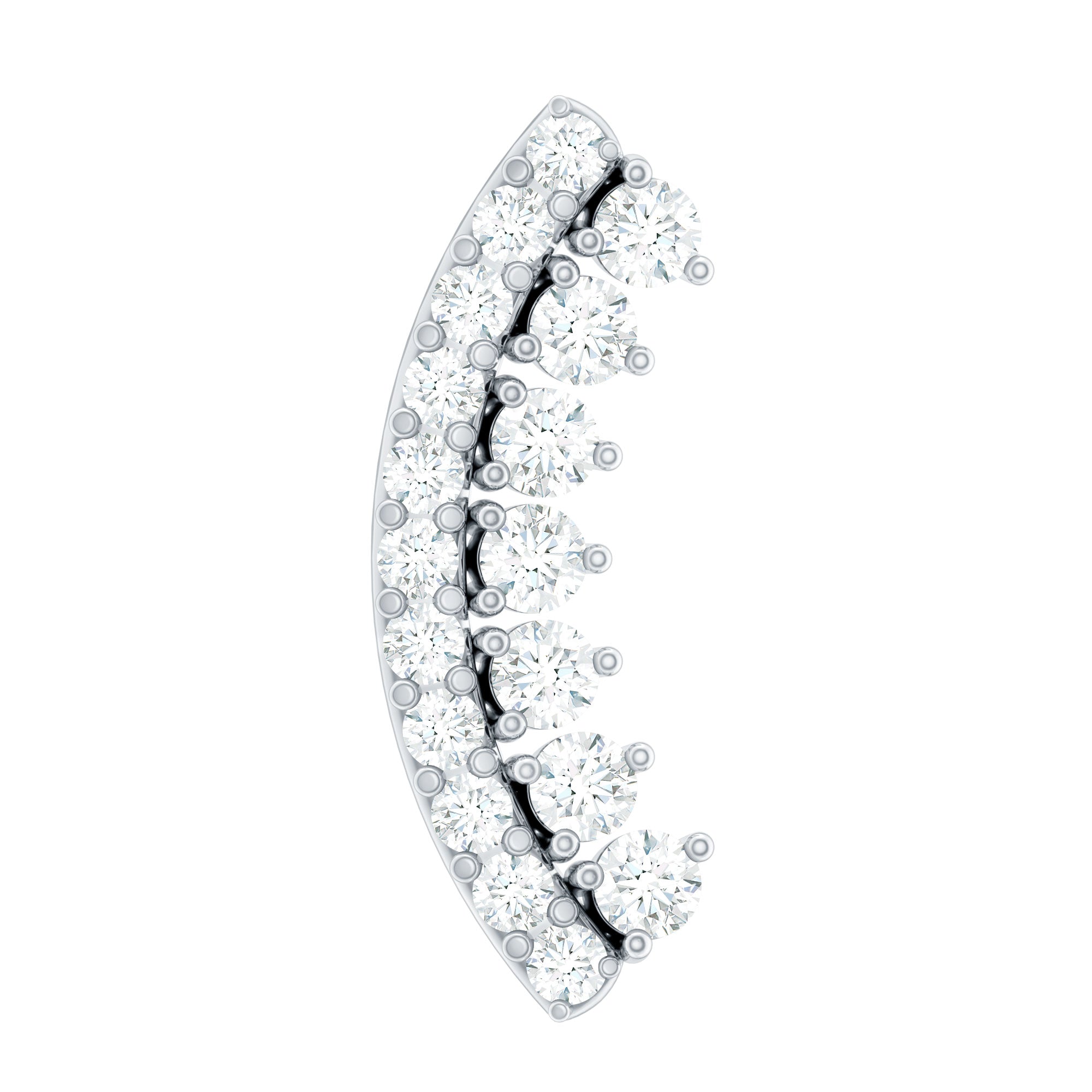 Certified Diamond Curved Cartilage Earring for Women Natural - ( HI-SI ) - Rosec Jewels