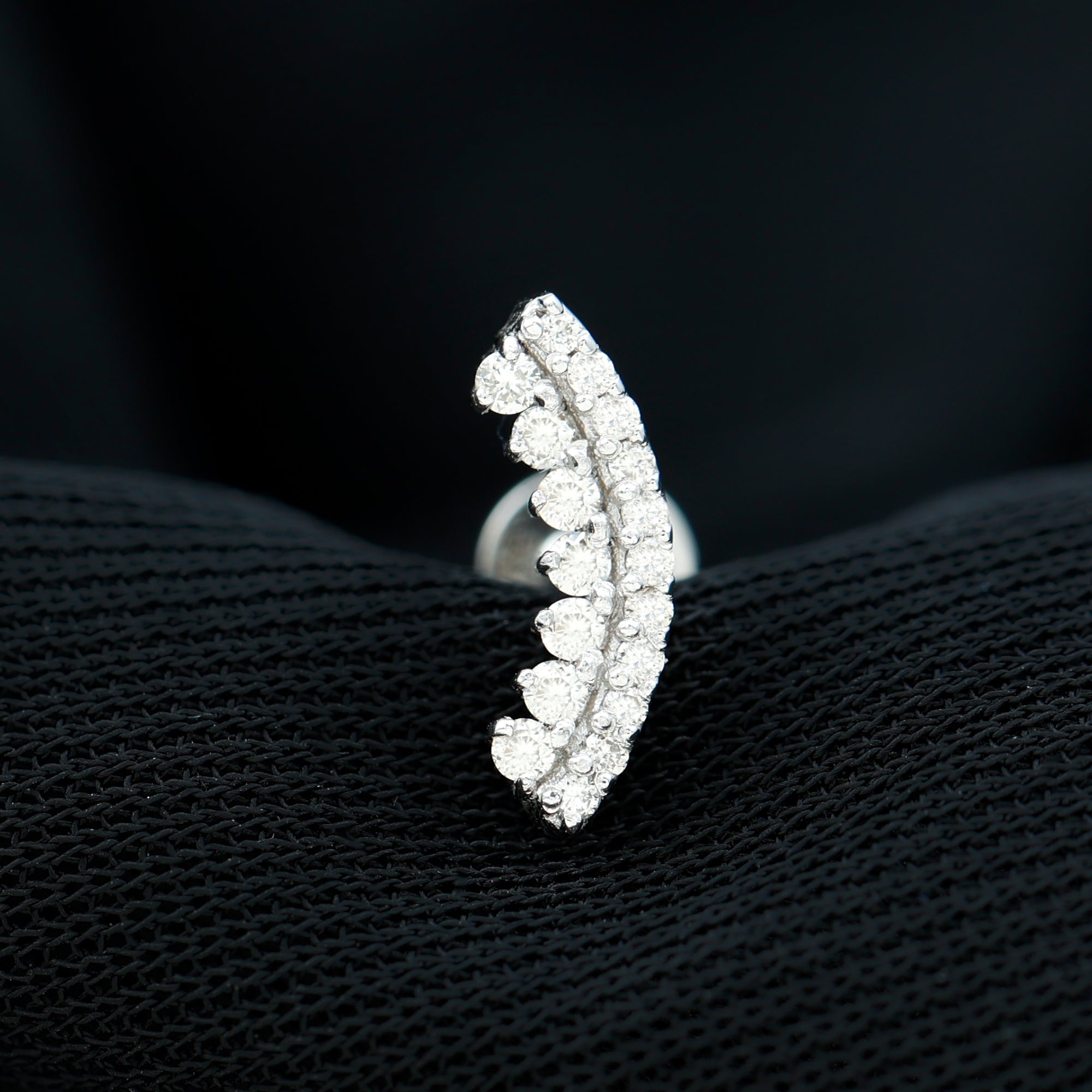 Certified Diamond Curved Cartilage Earring for Women Natural - ( HI-SI ) - Rosec Jewels