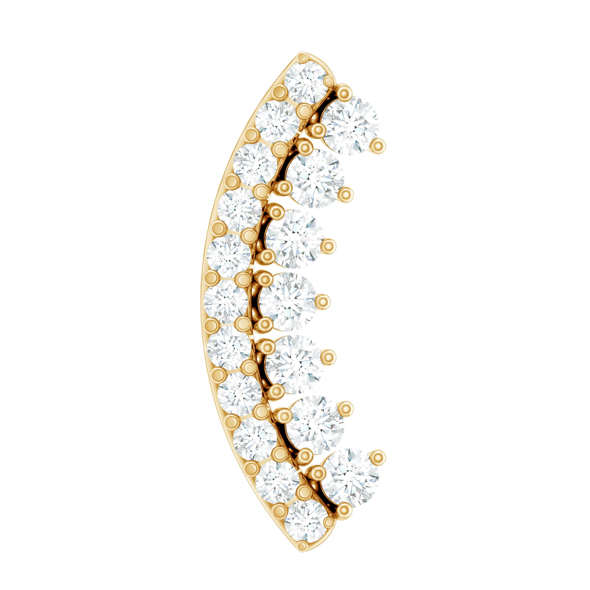 Certified Diamond Curved Cartilage Earring for Women Natural - ( HI-SI ) - Rosec Jewels