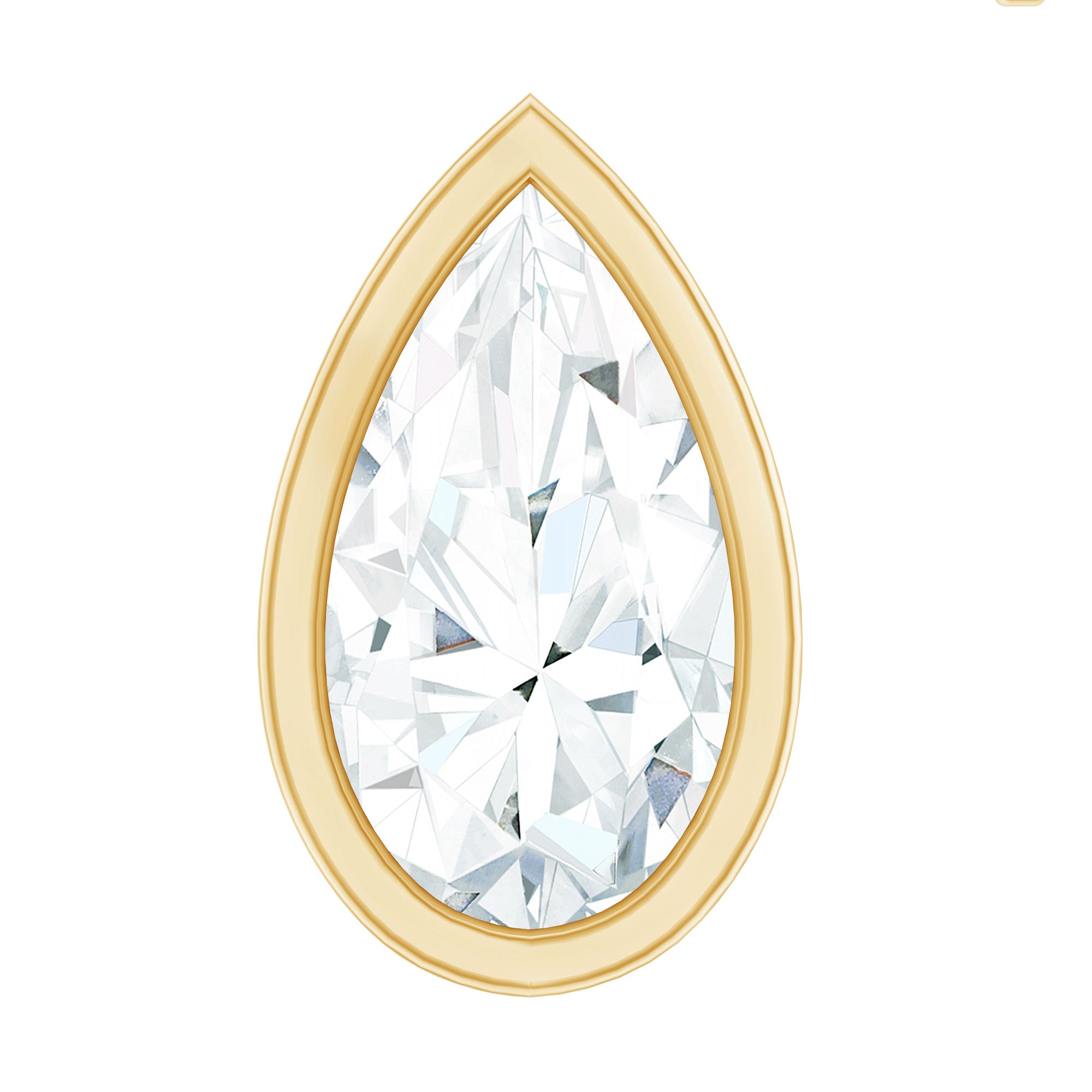 Pear Shape Diamond Solitaire Cartilage Earring Natural - ( HI-SI ) - Rosec Jewels