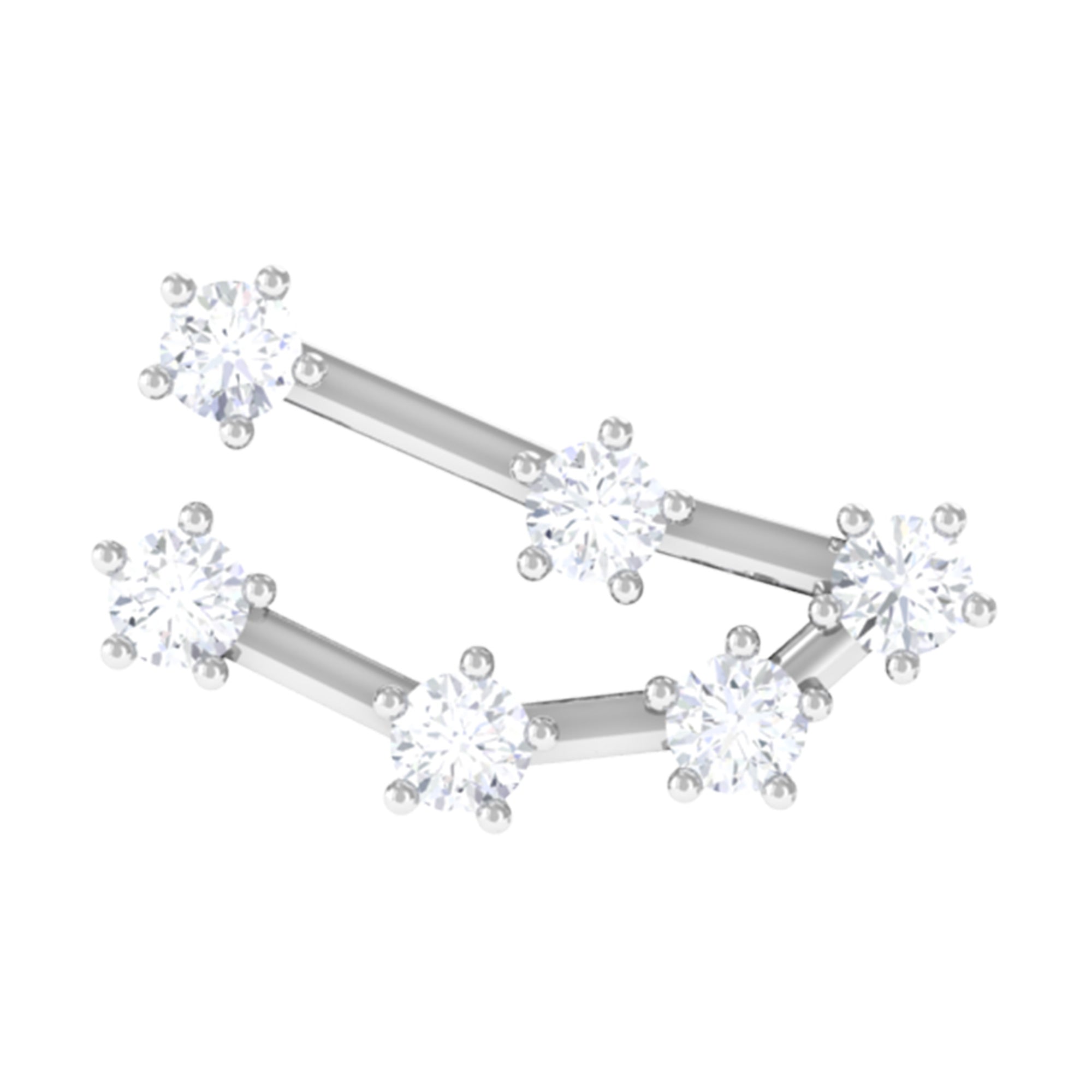 Diamond Capricorn Constellation Helix Piercing Earring Natural - ( HI-SI ) - Rosec Jewels