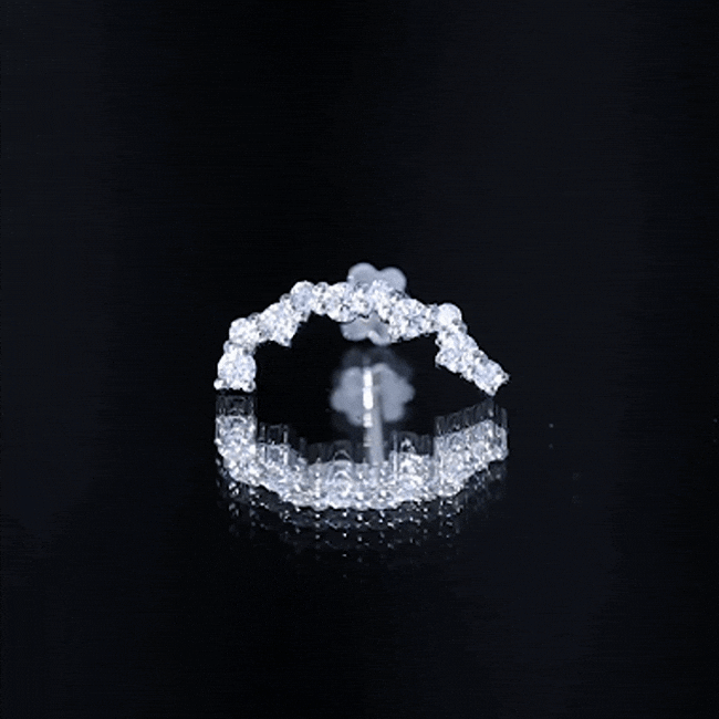 Certified Diamond Curved Crawler Earring for Women Natural - ( HI-SI ) - Rosec Jewels