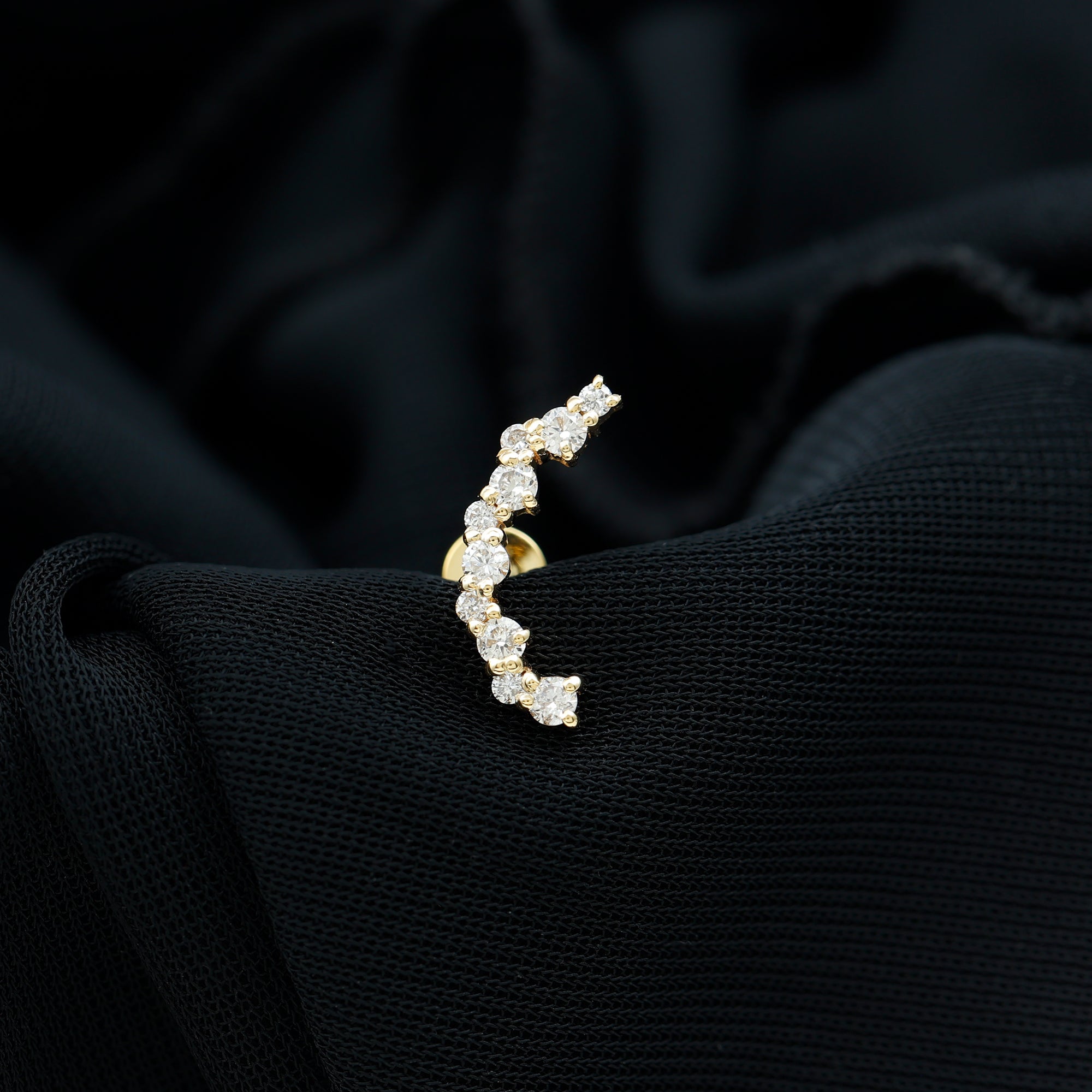 Certified Diamond Curved Crawler Earring for Women Natural - ( HI-SI ) - Rosec Jewels