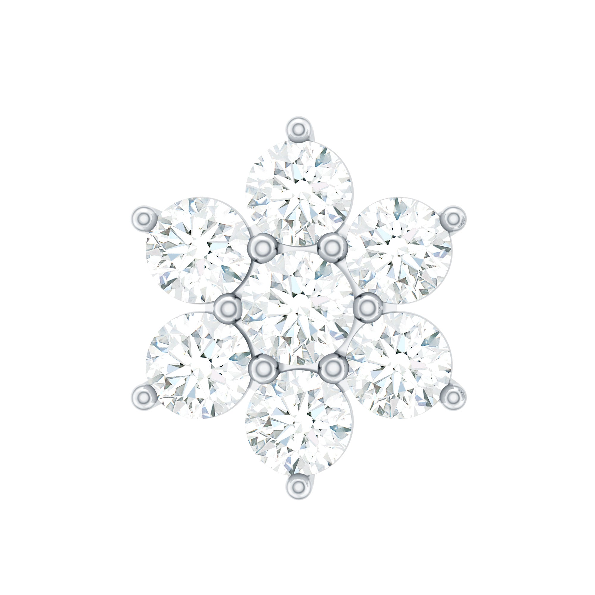 Simple Diamond Flower Cartilage Earring Natural - ( HI-SI ) - Rosec Jewels