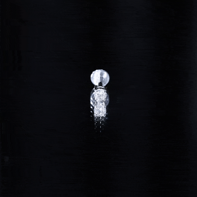 Minimalist Diamond Solitaire Conch Earring Natural - ( HI-SI ) - Rosec Jewels