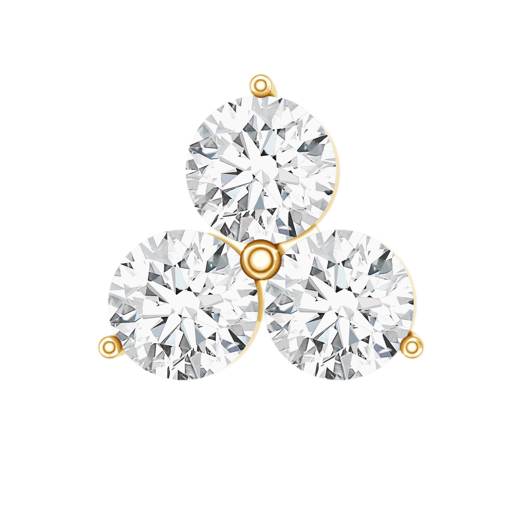 Dainty Diamond Trio Earring for Helix Piercing Natural - ( HI-SI ) - Rosec Jewels