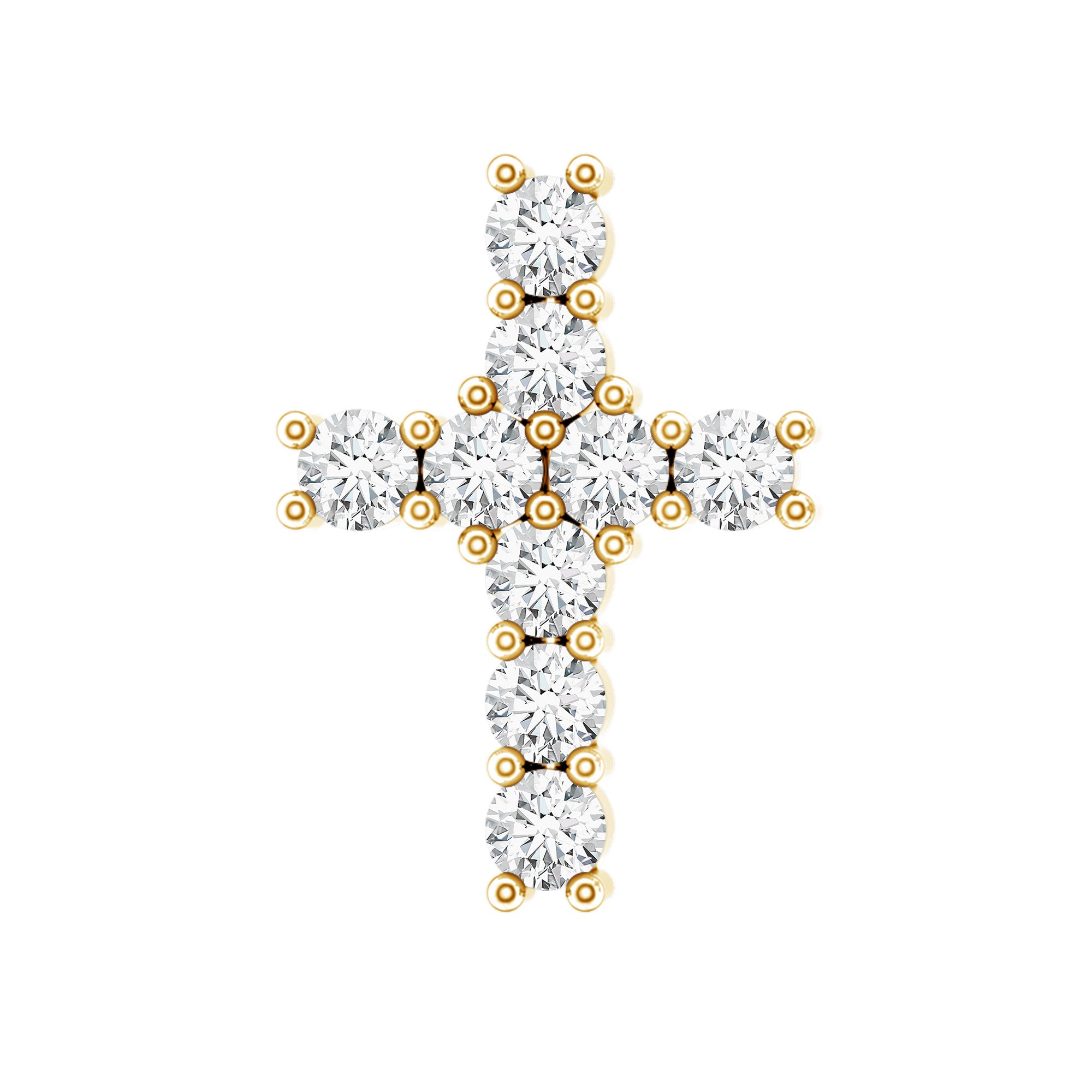 Minimalist Diamond Cross Cartilage Earring Natural - ( HI-SI ) - Rosec Jewels