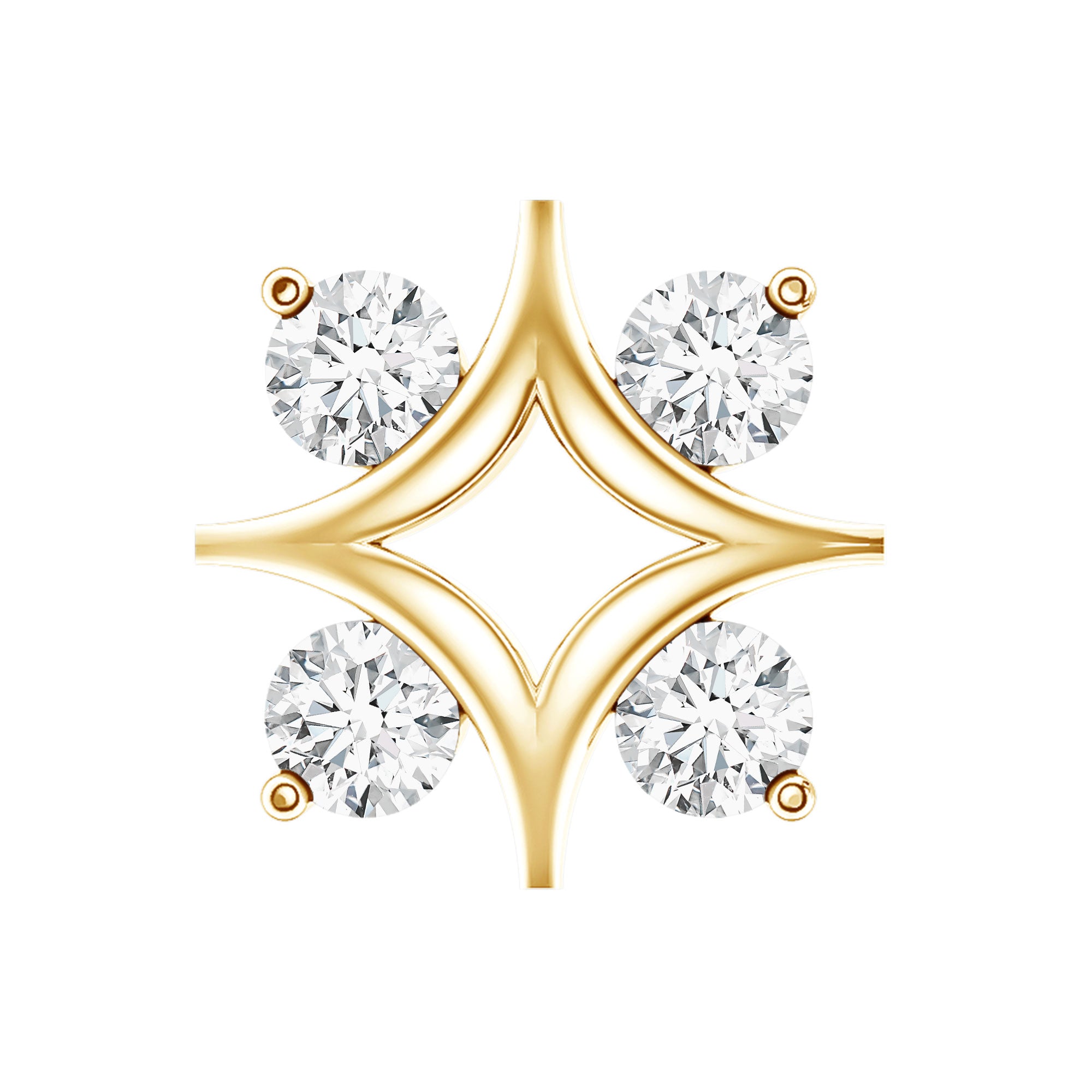 Round Cut Diamond Star Earring for Helix Piercing Natural - ( HI-SI ) - Rosec Jewels