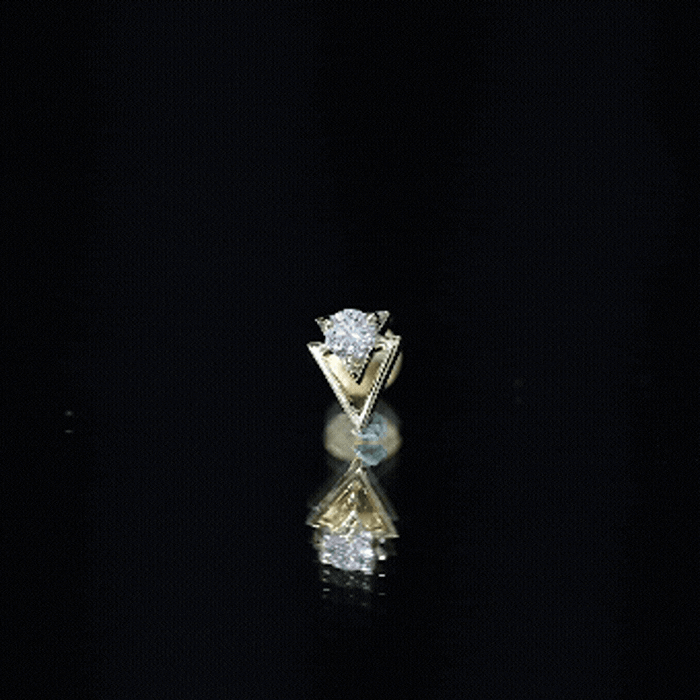 Simple Diamond Solitaire Triangle Cartilage Earring Natural - ( HI-SI ) - Rosec Jewels