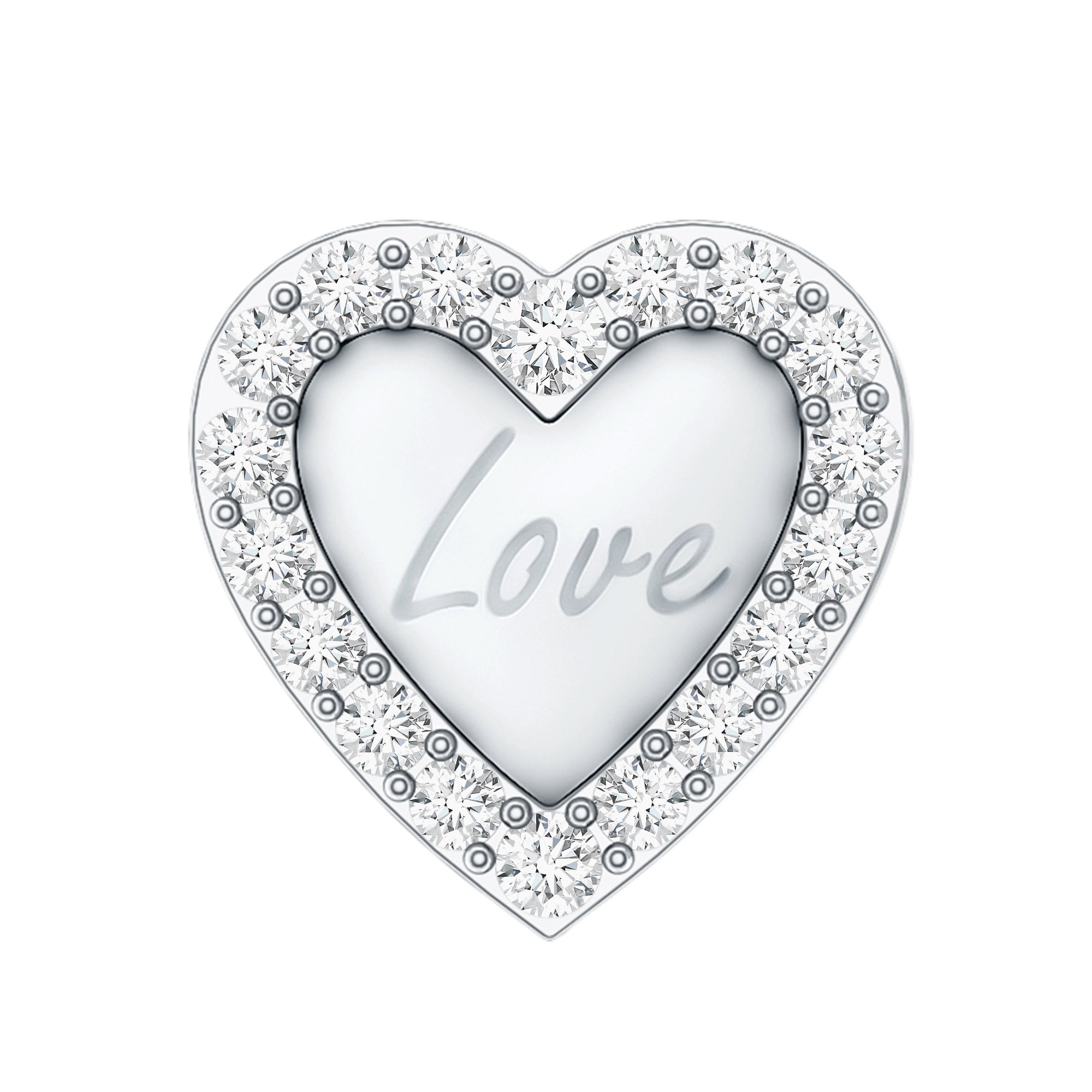 Cute Diamond Love Heart Earring for Helix Piercing Natural - ( HI-SI ) - Rosec Jewels