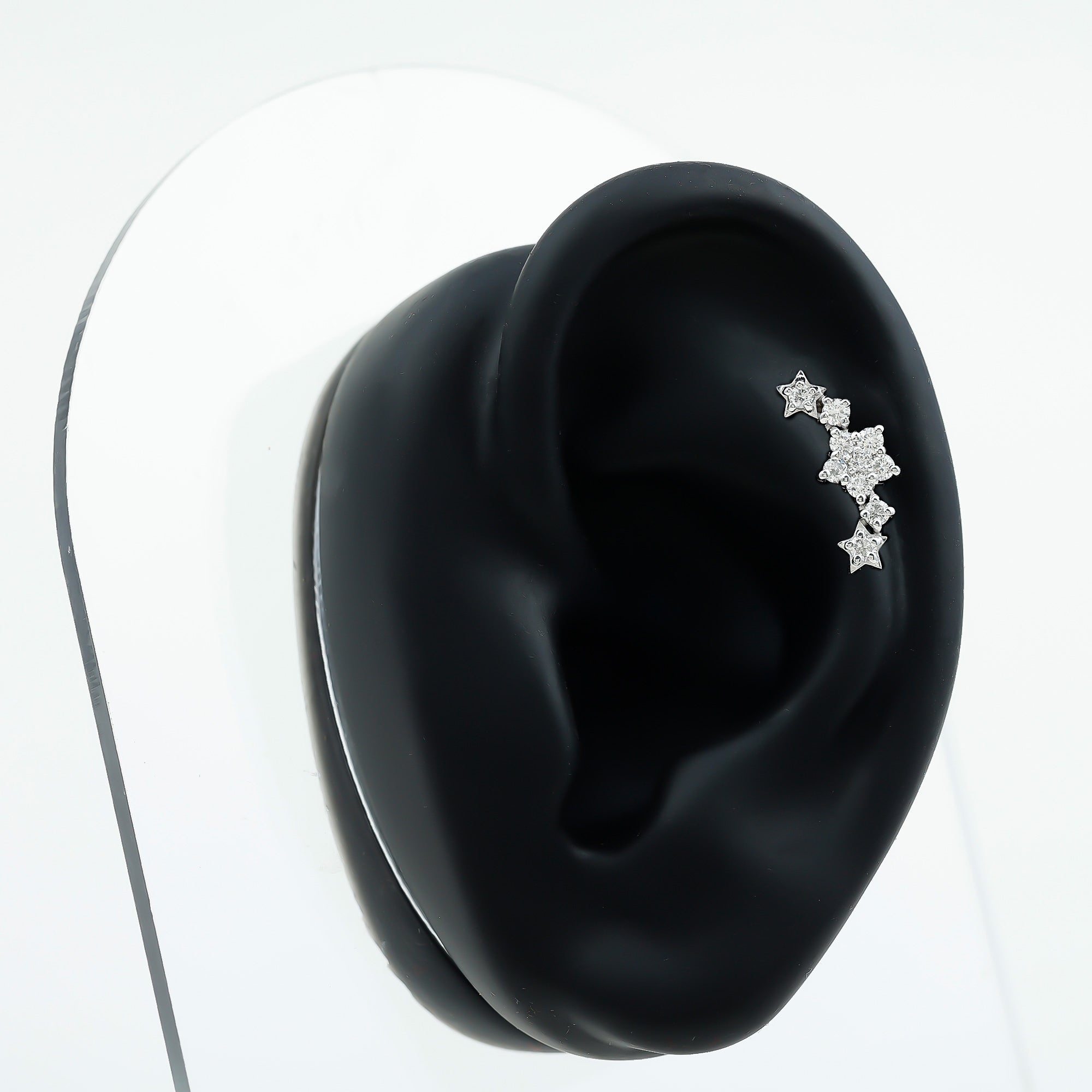 Brilliant Cut Diamond Star Ear Crawler Earring Natural - ( HI-SI ) - Rosec Jewels