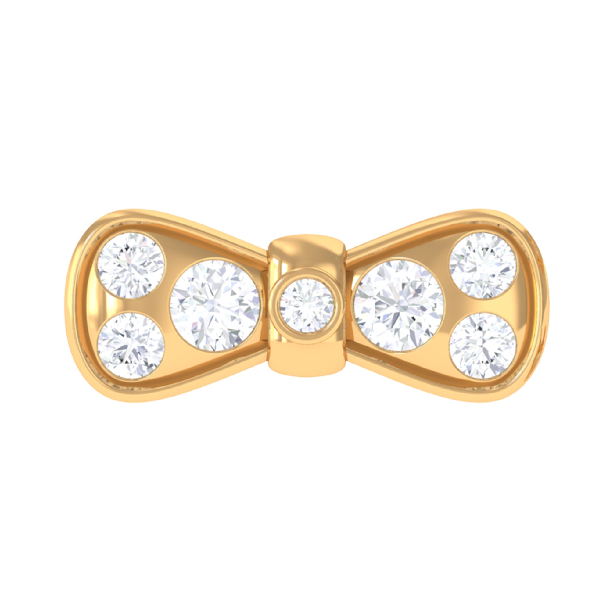Diamonds Bow Cartilage Piercing Earring Natural - ( HI-SI ) - Rosec Jewels