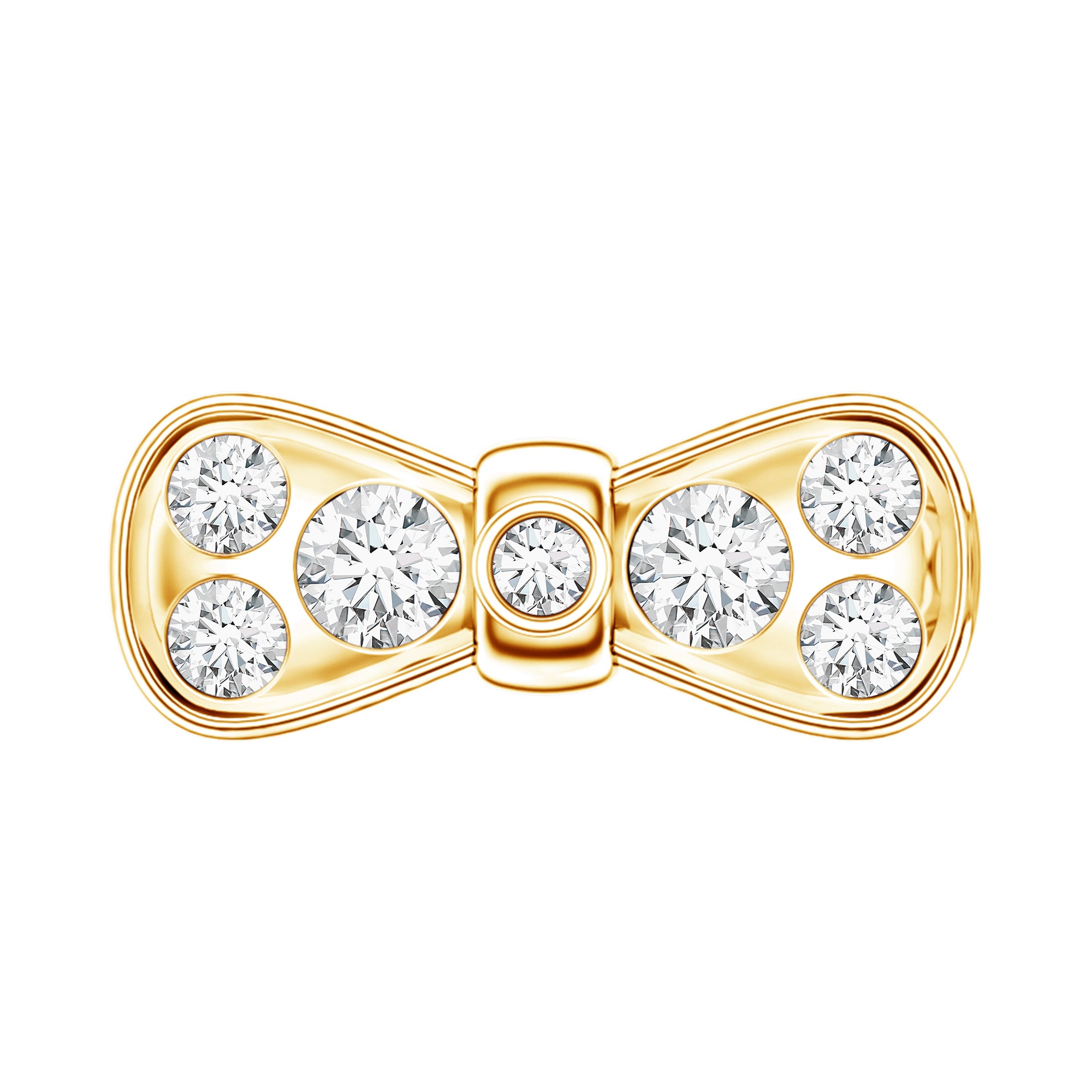 Diamonds Bow Cartilage Piercing Earring Natural - ( HI-SI ) - Rosec Jewels