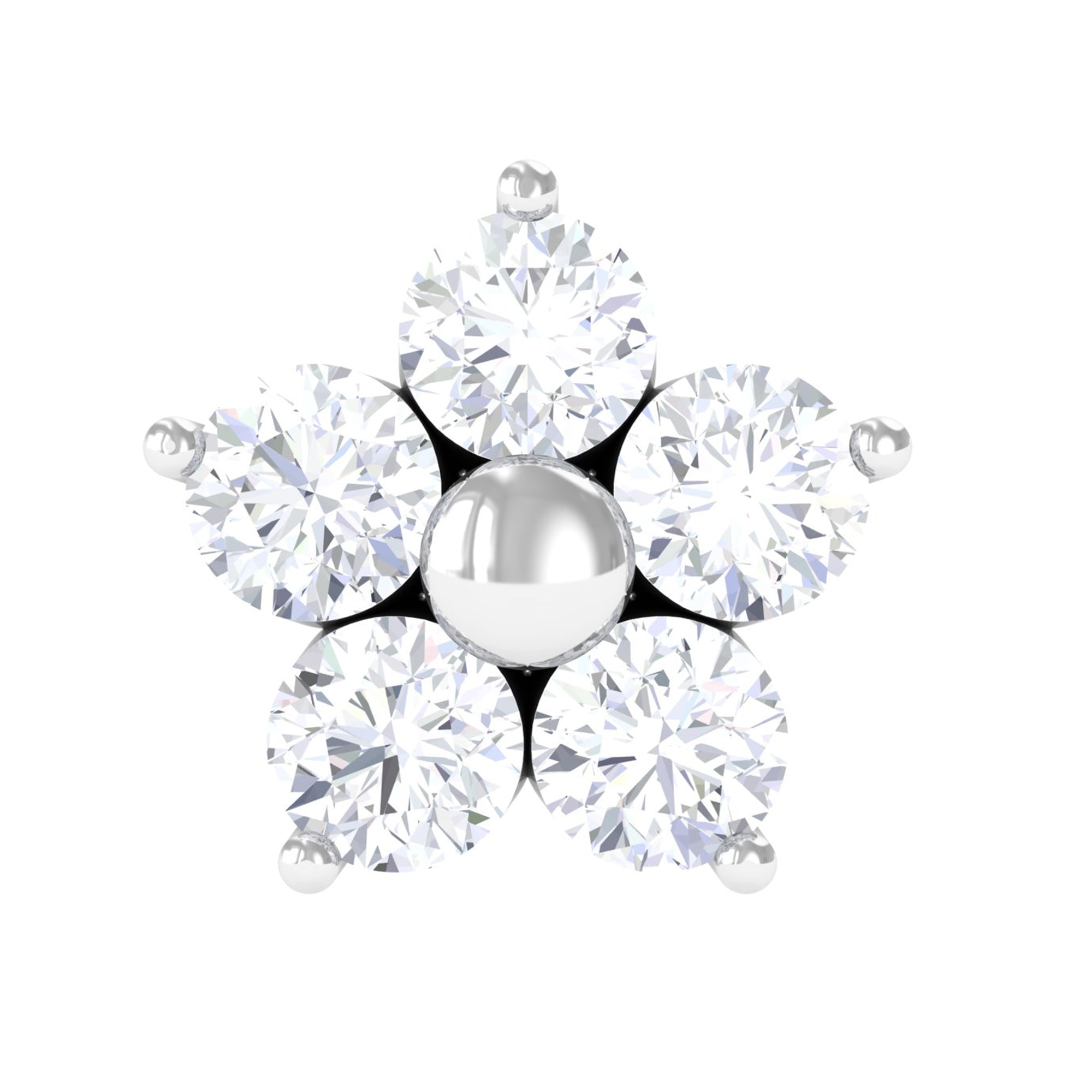 Nature Inspired Diamond Flower Earring for Tragus Piercing Natural - ( HI-SI ) - Rosec Jewels