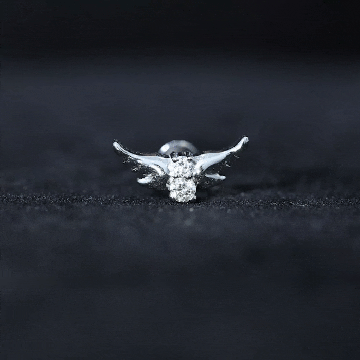 Animal Inspired Diamond Bird Earring for Helix Piercing Natural - ( HI-SI ) - Rosec Jewels