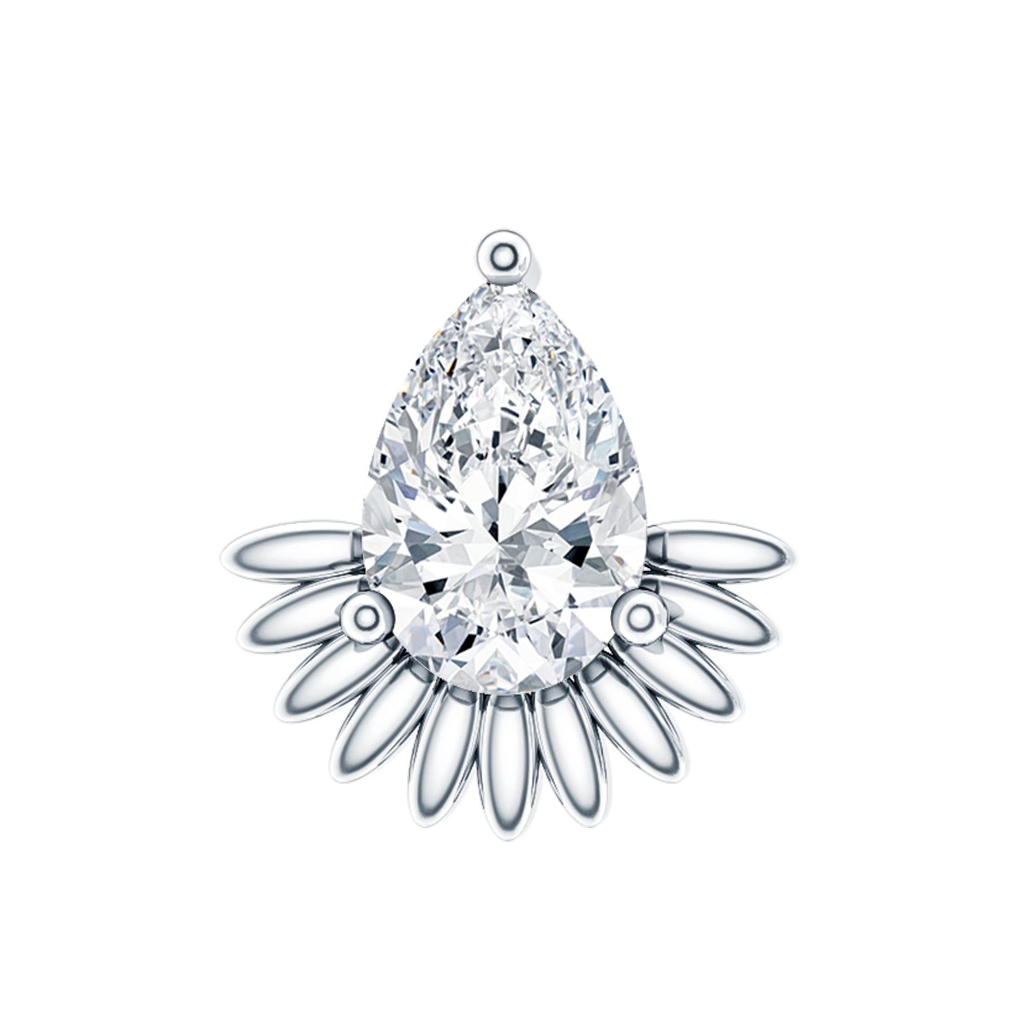Pear Shape Diamond Solitaire Helix Earring Natural - ( HI-SI ) - Rosec Jewels