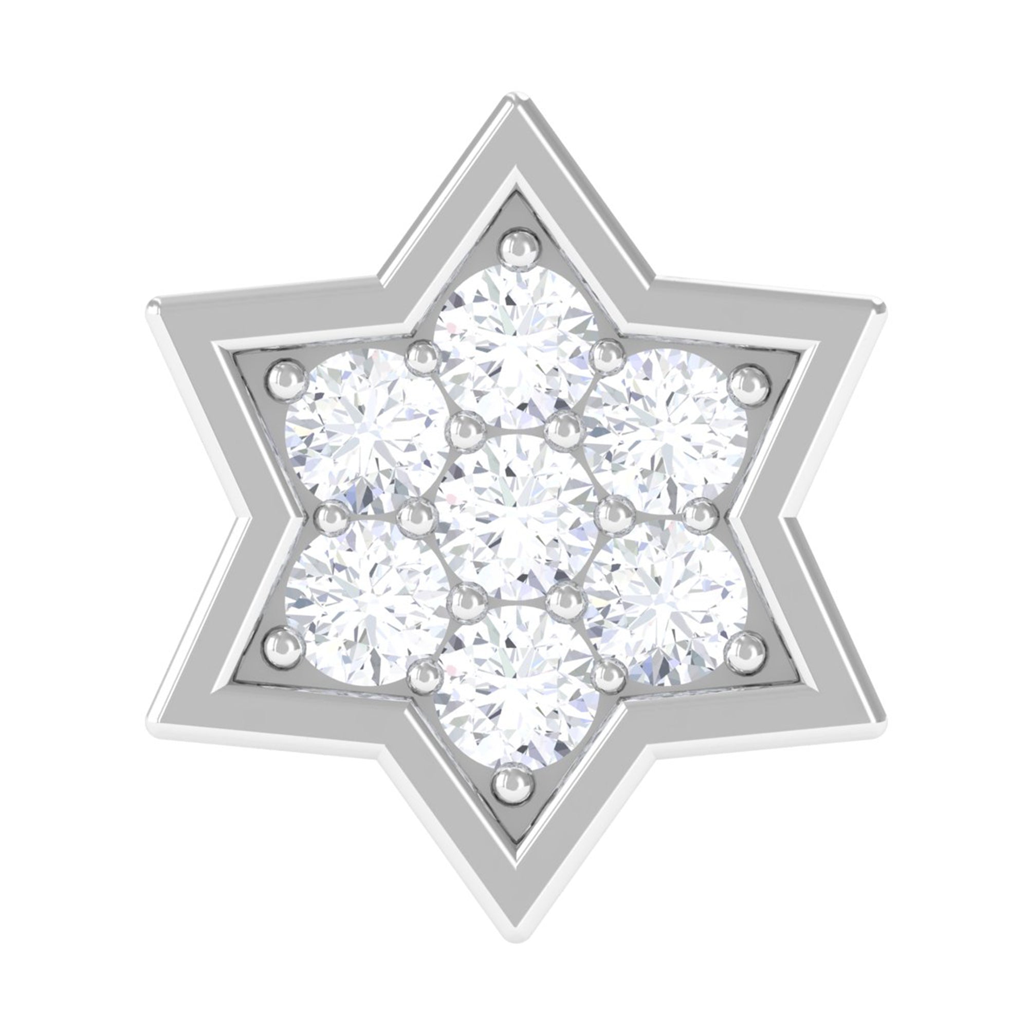 Certified Diamond Star Earring for Helix Piercing Natural - ( HI-SI ) - Rosec Jewels