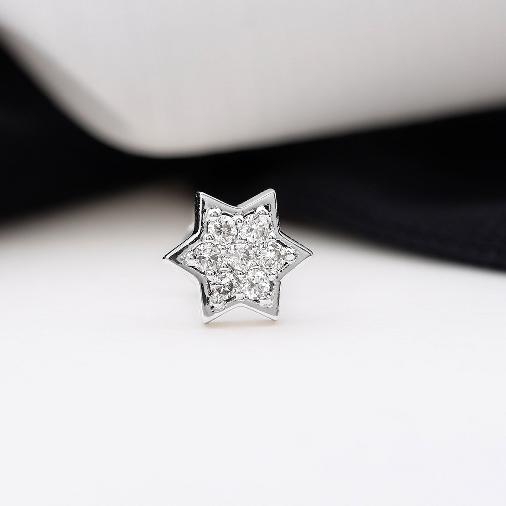 Rosec Jewels-Certified Diamond Star Earring for Helix Piercing