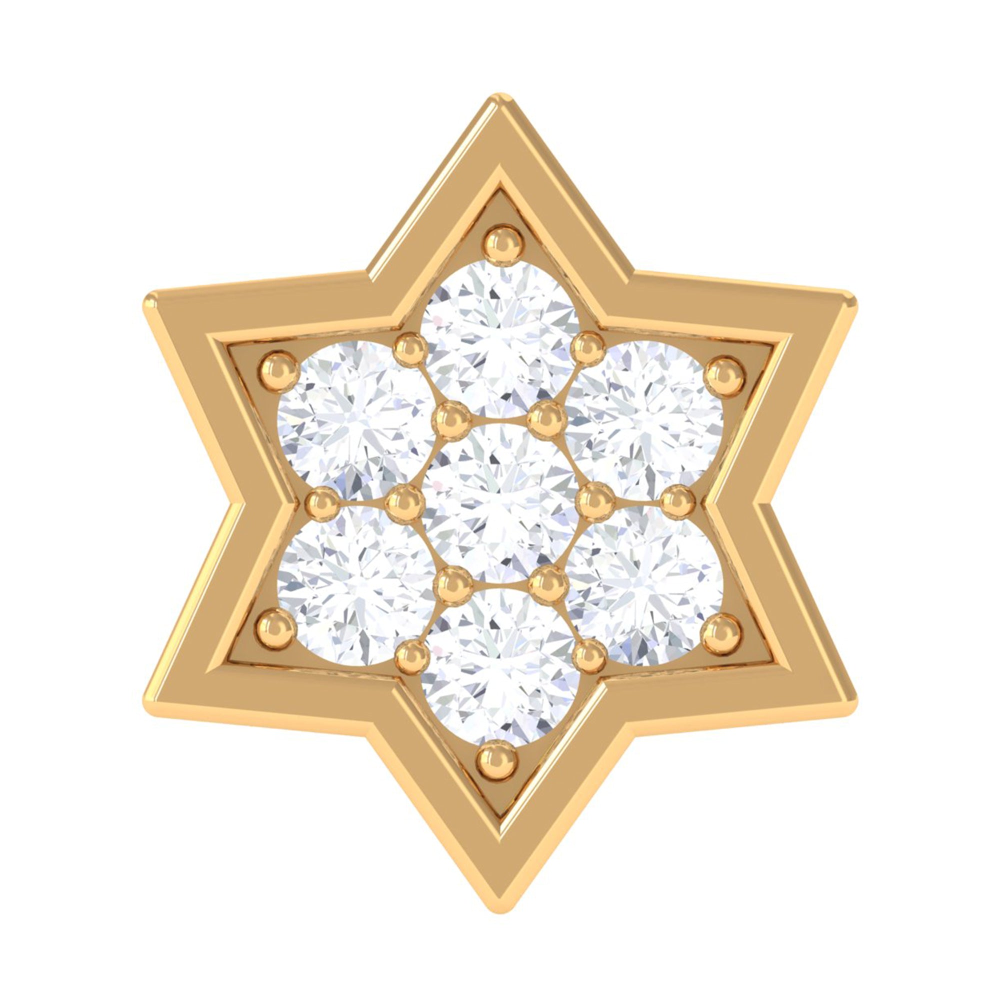 Certified Diamond Star Earring for Helix Piercing Natural - ( HI-SI ) - Rosec Jewels
