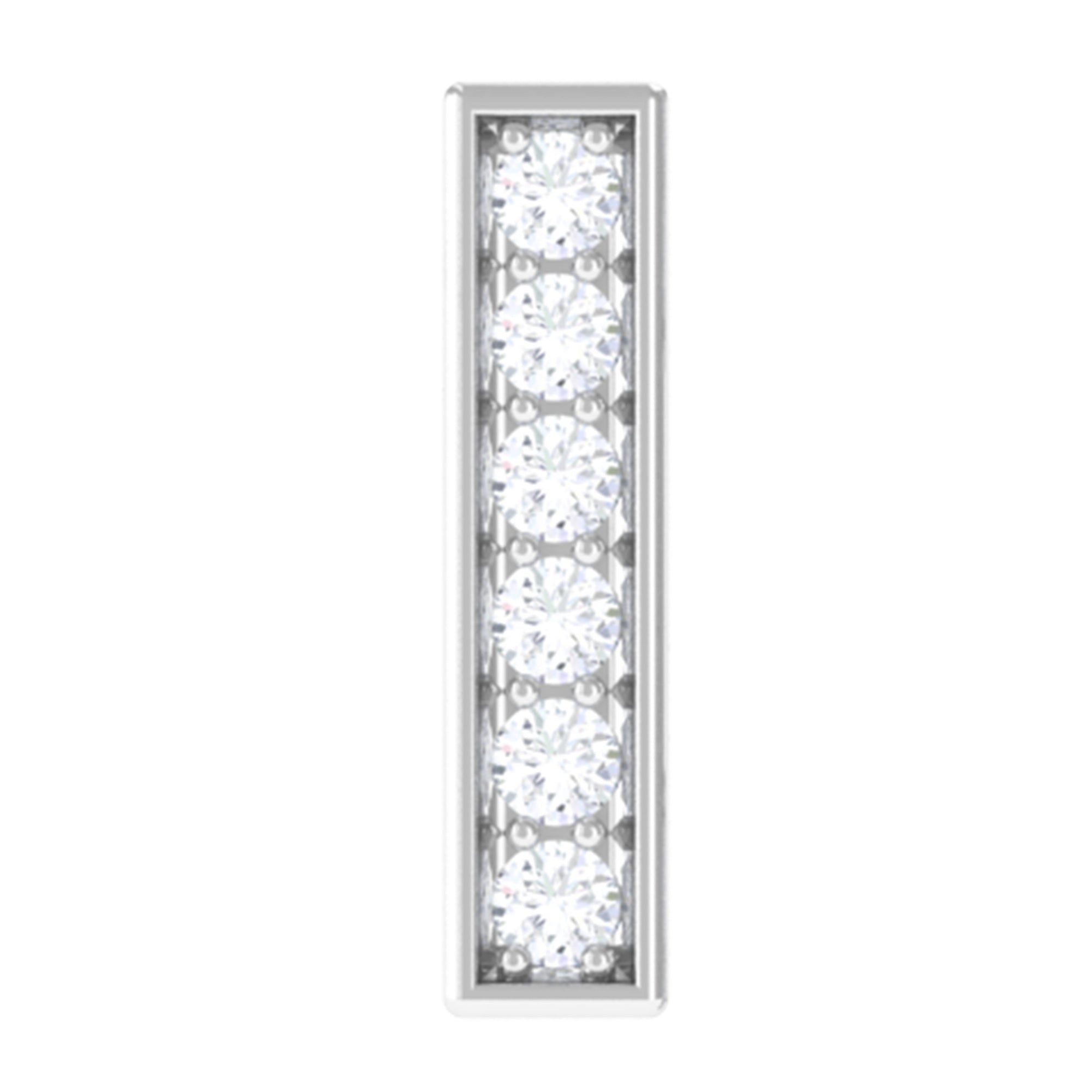 Diamond Bar Earring for Tragus Piercing Natural - ( HI-SI ) - Rosec Jewels
