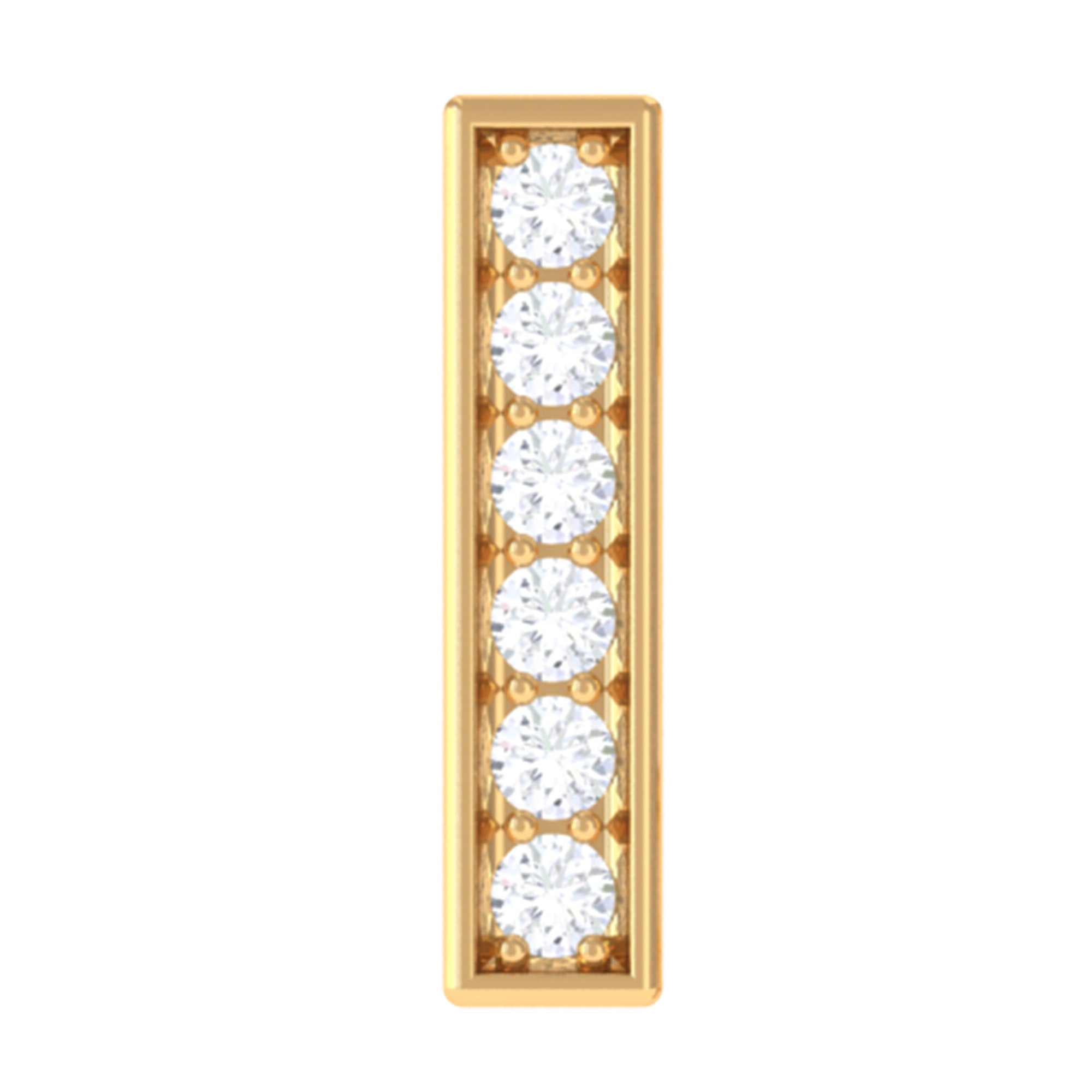 Diamond Bar Earring for Tragus Piercing Natural - ( HI-SI ) - Rosec Jewels