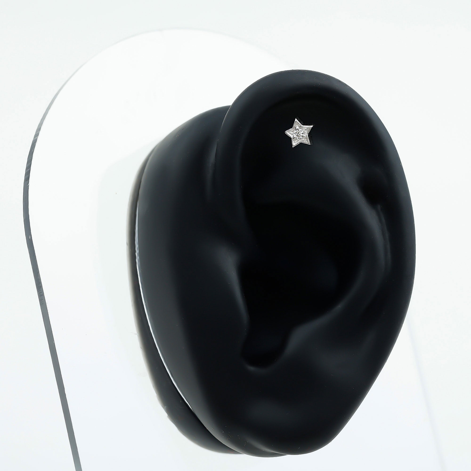 Dainty Diamond Star Earring for Tragus Piercing Natural - ( HI-SI ) - Rosec Jewels