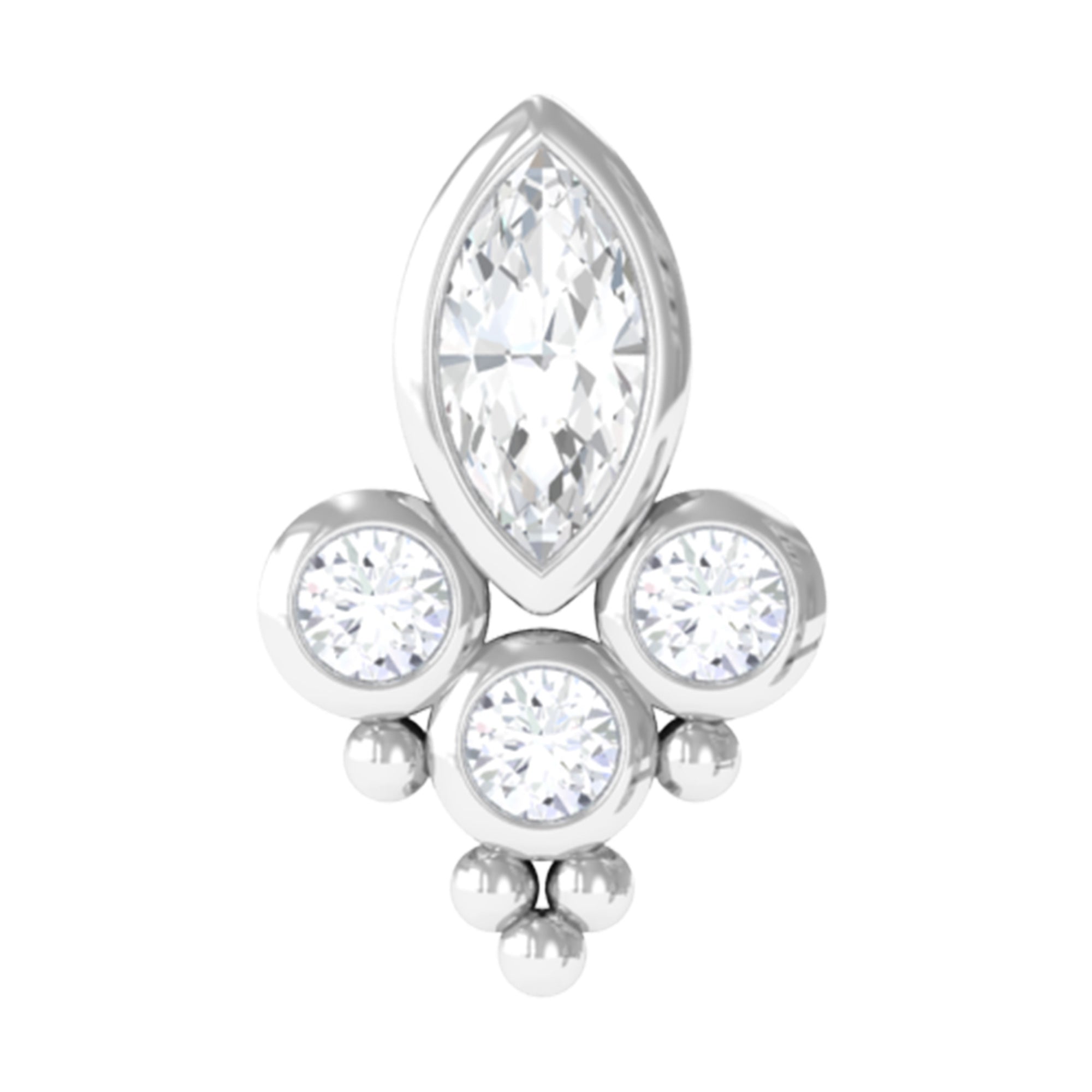 Unique Diamond Helix Earring in Bezel Setting Natural - ( HI-SI ) - Rosec Jewels