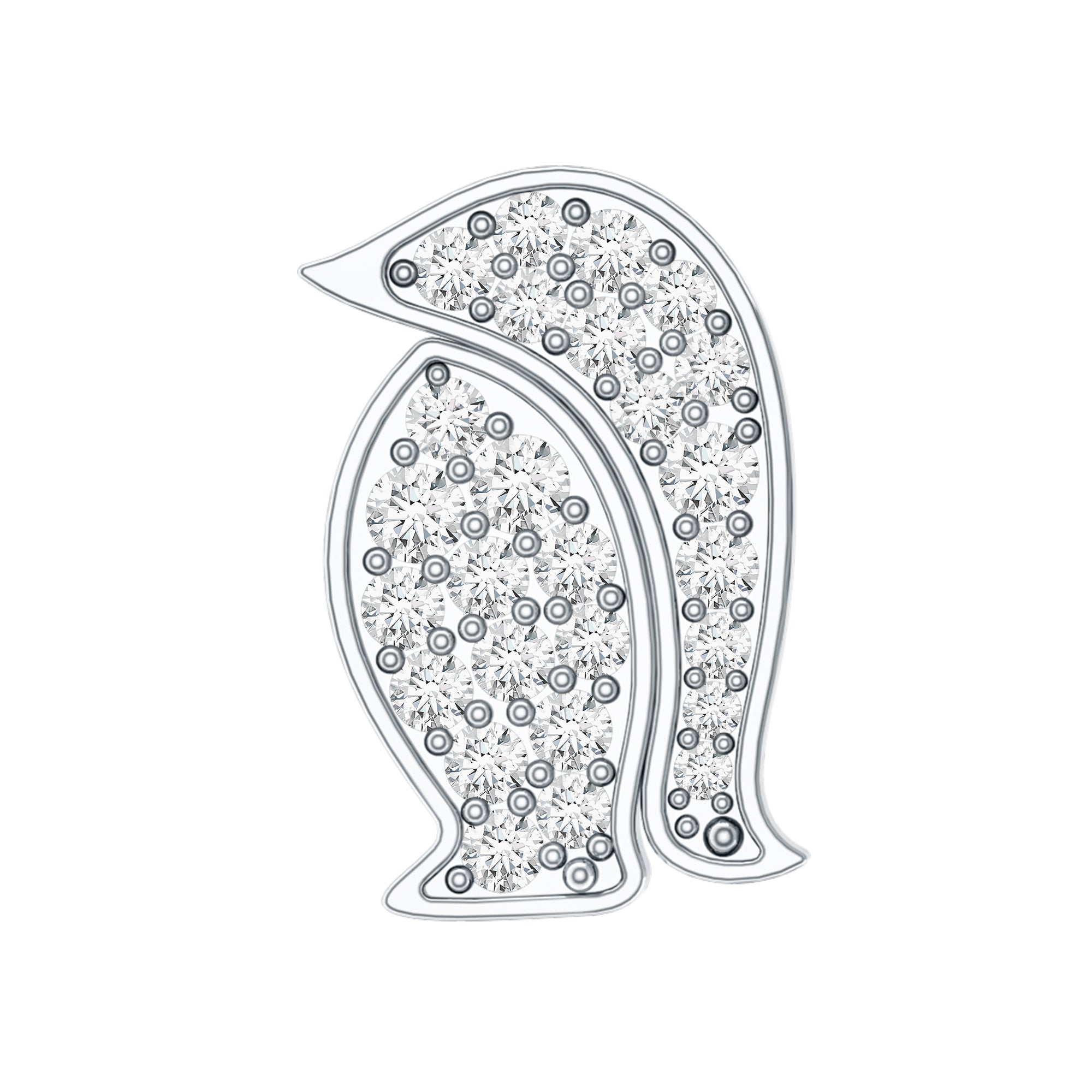 Cute Diamond Penguin Earring for Cartilage Piercing Natural - ( HI-SI ) - Rosec Jewels