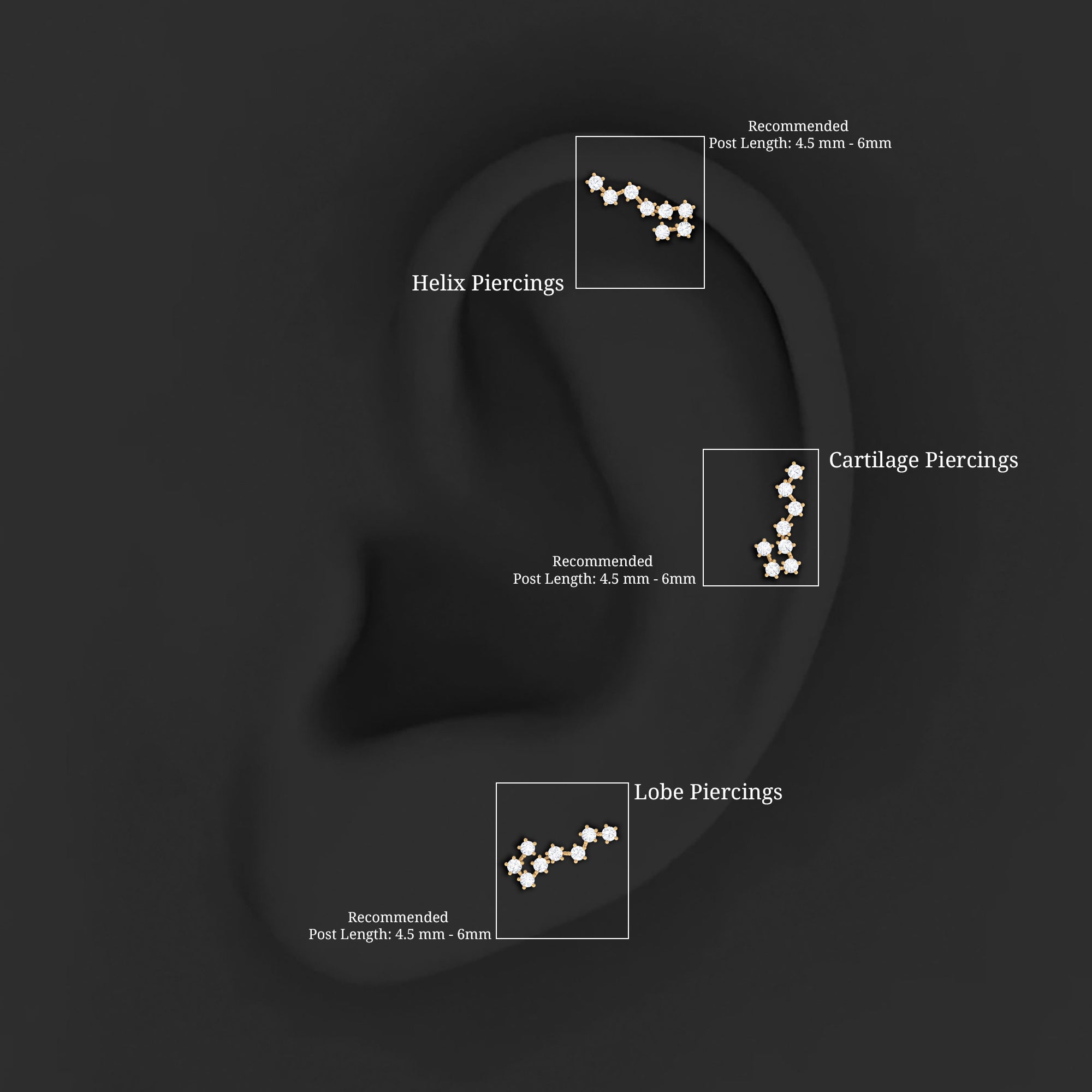 Rosec Jewels-Certified Diamond Scorpio Zodiac Earring for Helix Piercing