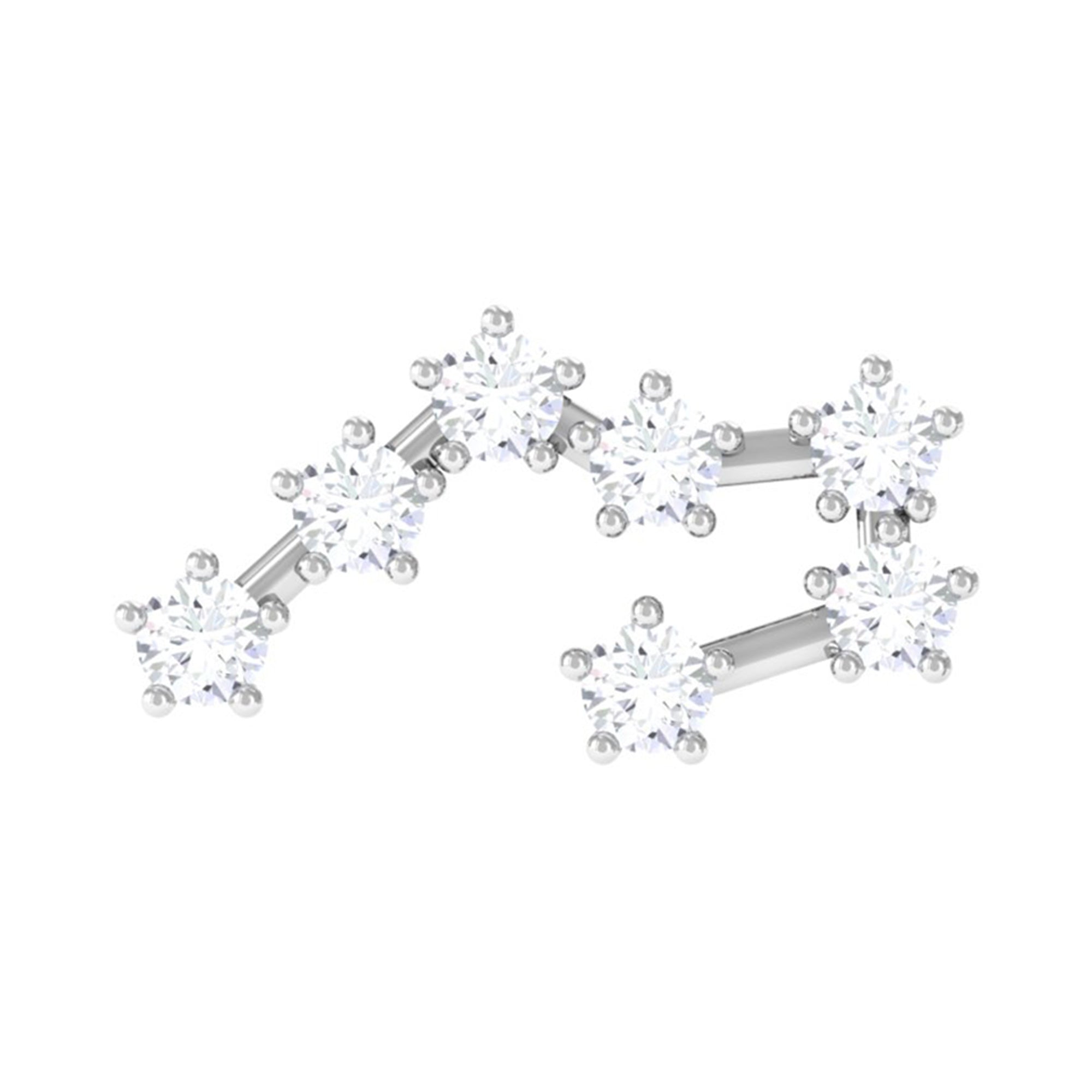 Diamond Taurus Zodiac Crawler Earring Natural - ( HI-SI ) - Rosec Jewels