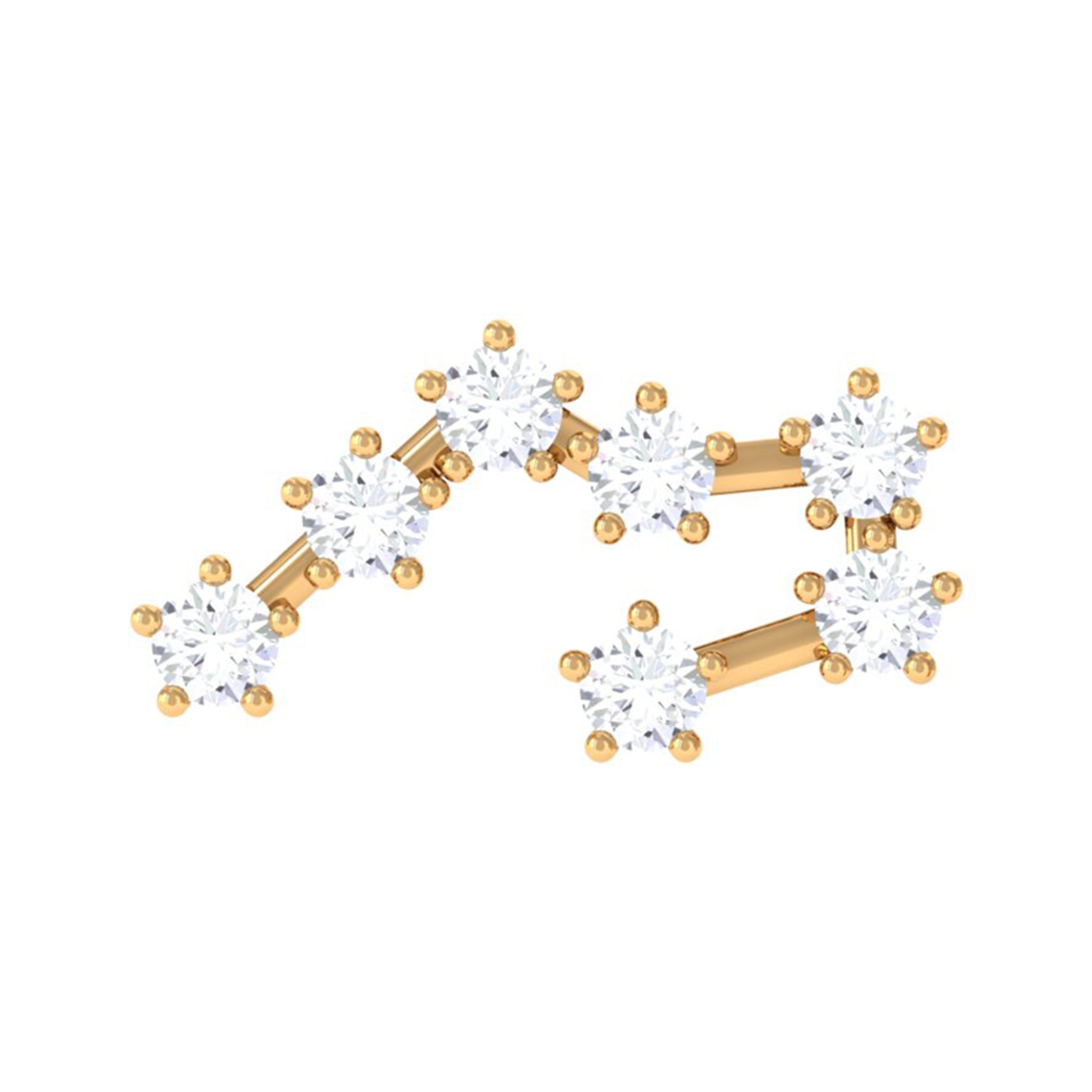 Diamond Taurus Zodiac Crawler Earring Natural - ( HI-SI ) - Rosec Jewels