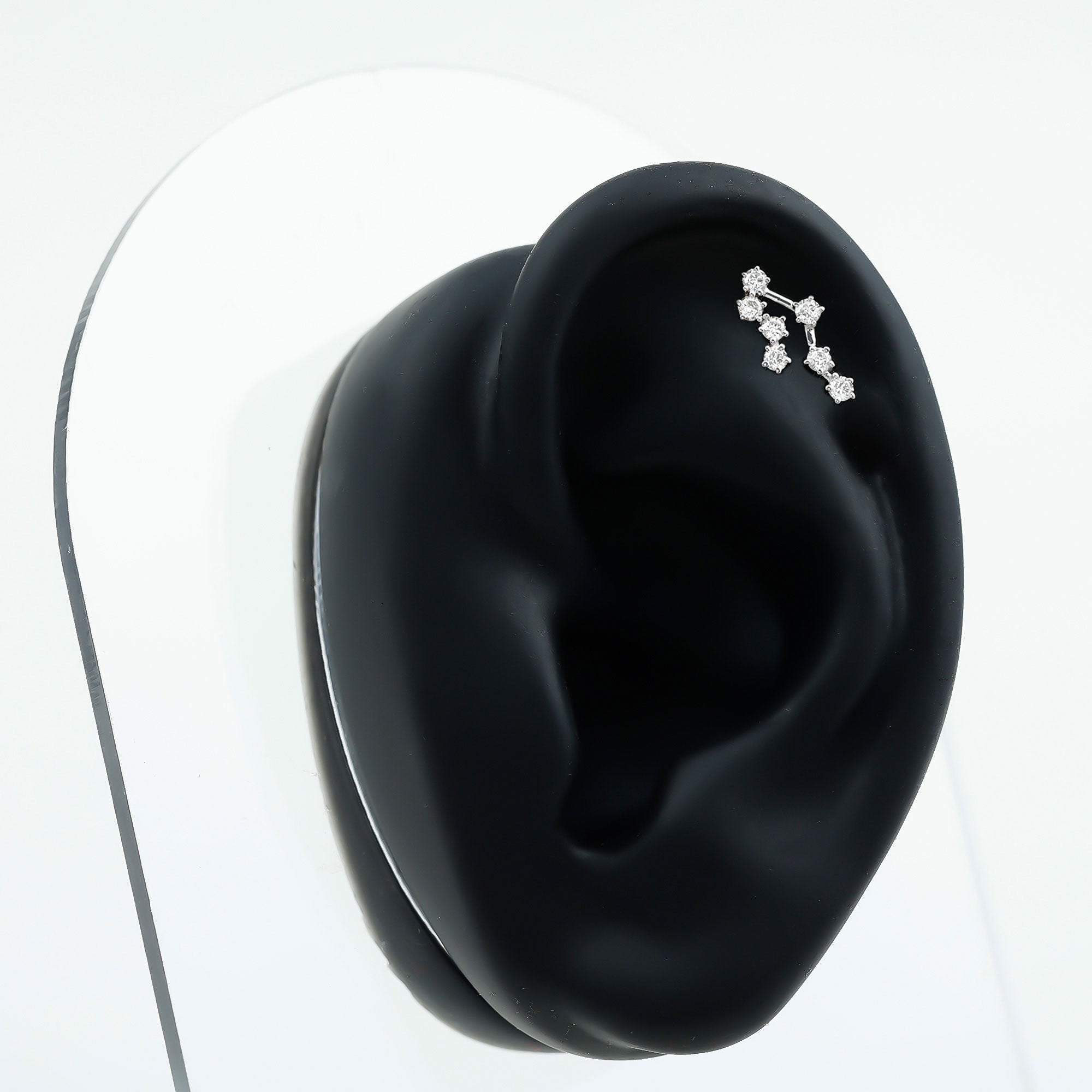 Round Diamond Gemini Zodiac Cartilage Earring Natural - ( HI-SI ) - Rosec Jewels