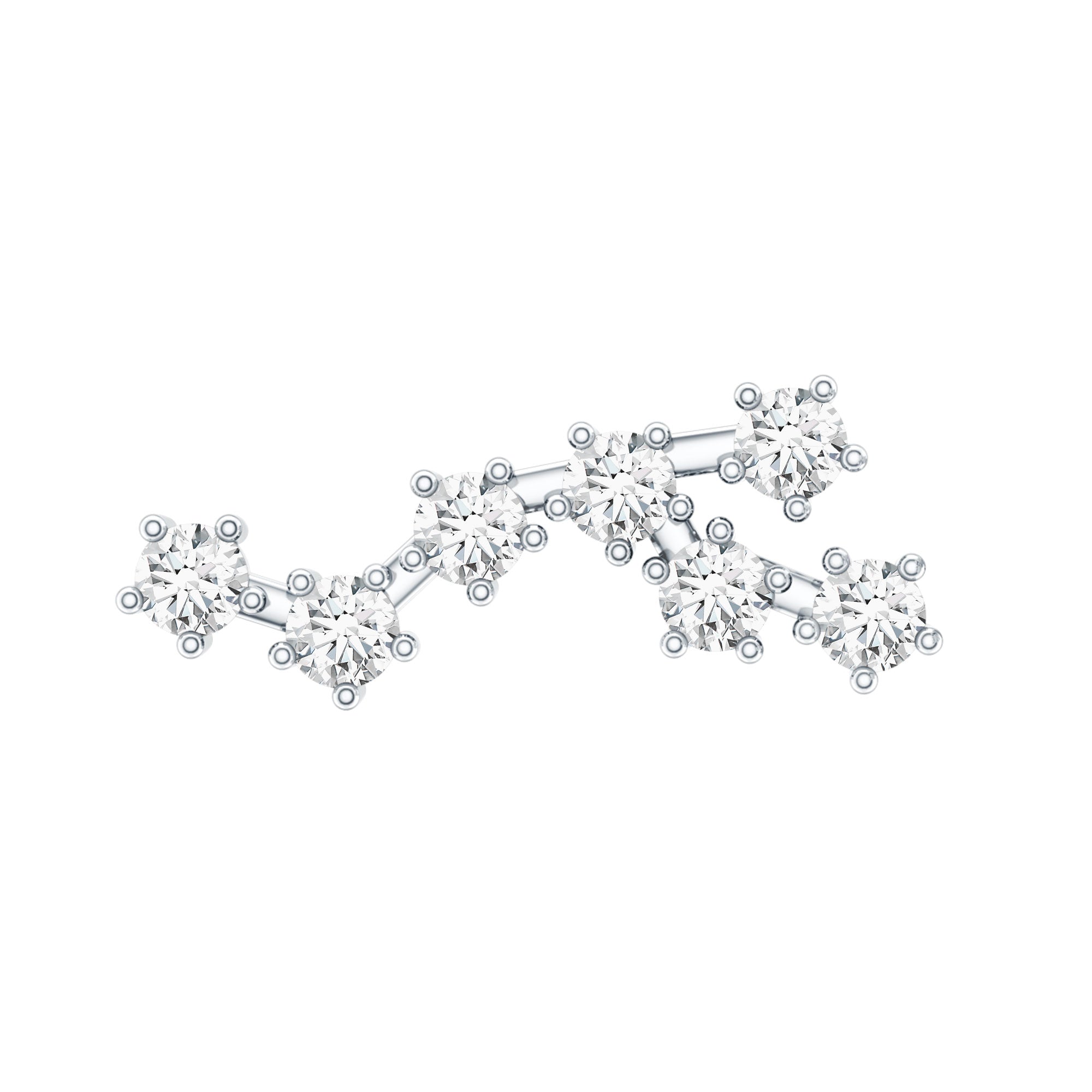 Diamond Virgo Constellation Earring for Cartilage Piercing Natural - ( HI-SI ) - Rosec Jewels