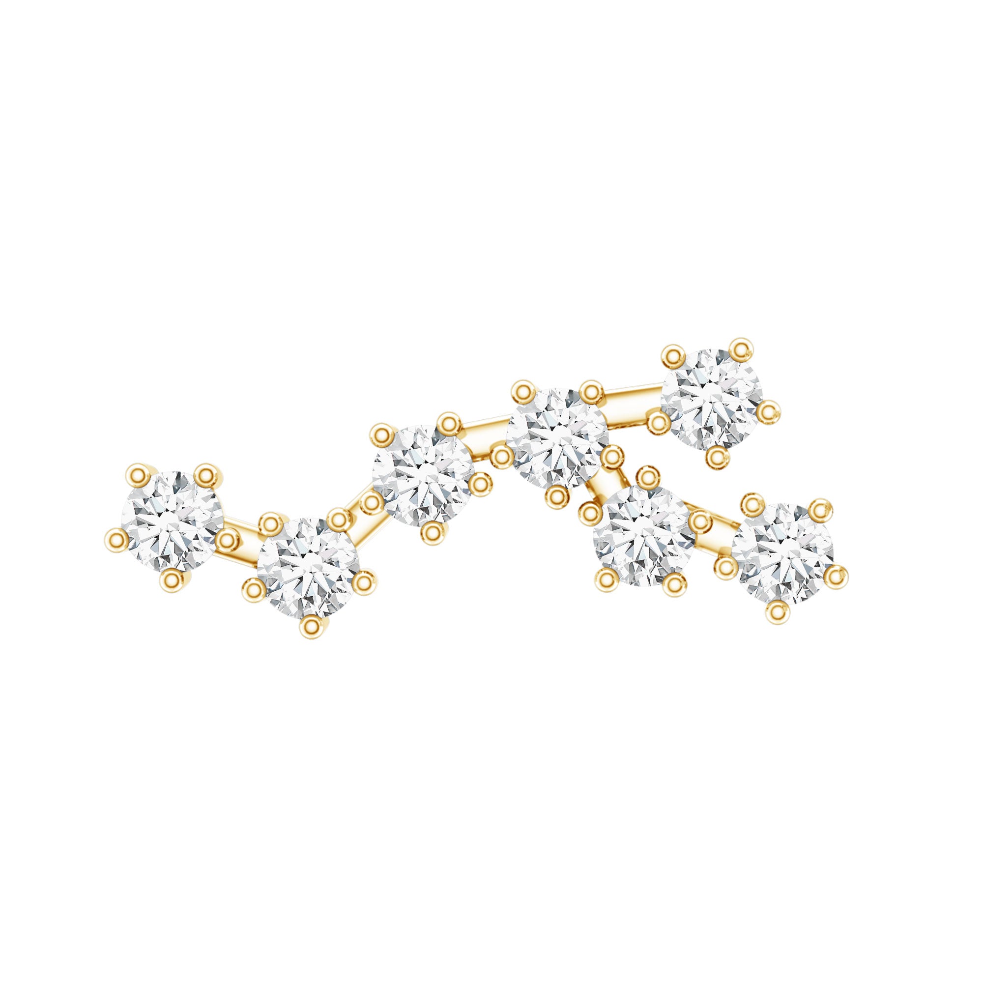 Diamond Virgo Constellation Earring for Cartilage Piercing Natural - ( HI-SI ) - Rosec Jewels