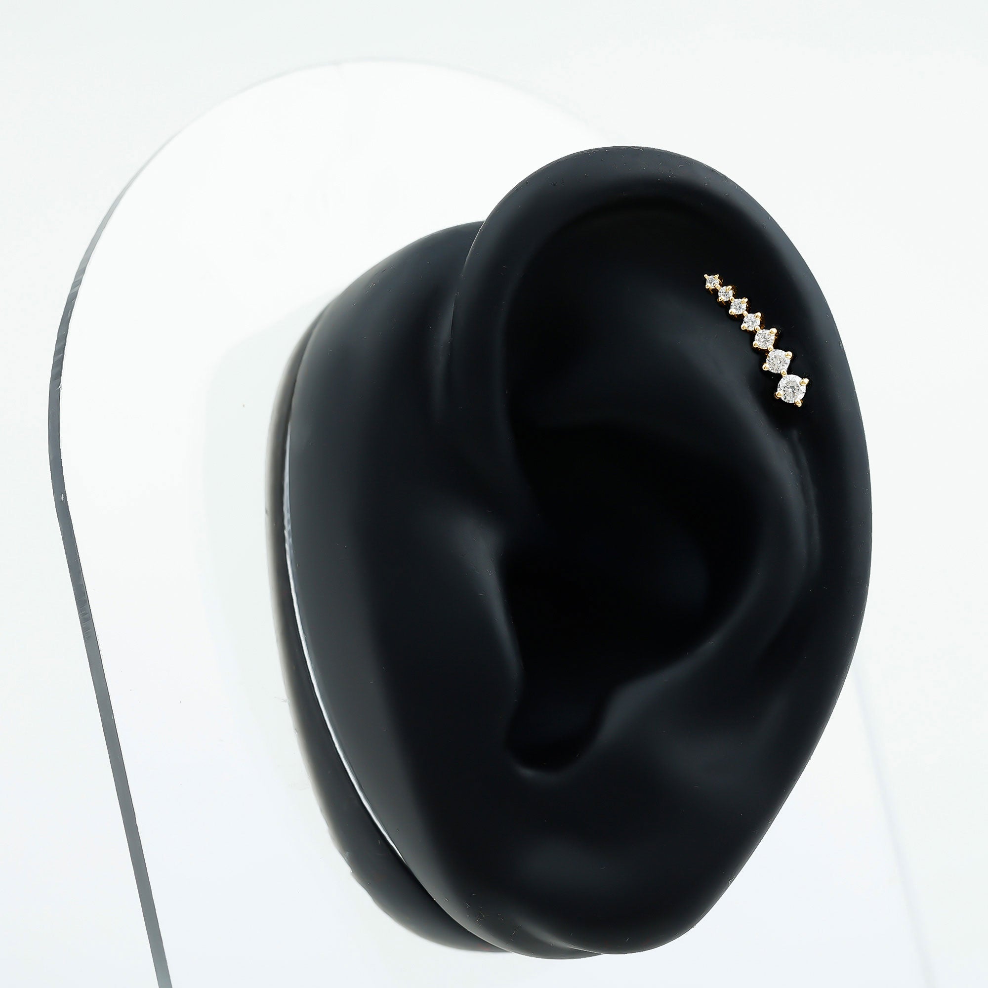 Graduated Style Diamond Ear Climber Earring Natural - ( HI-SI ) - Rosec Jewels
