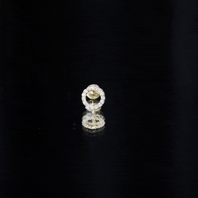 Simple Diamond Open Circle Earring with Flat Back Natural - ( HI-SI ) - Rosec Jewels