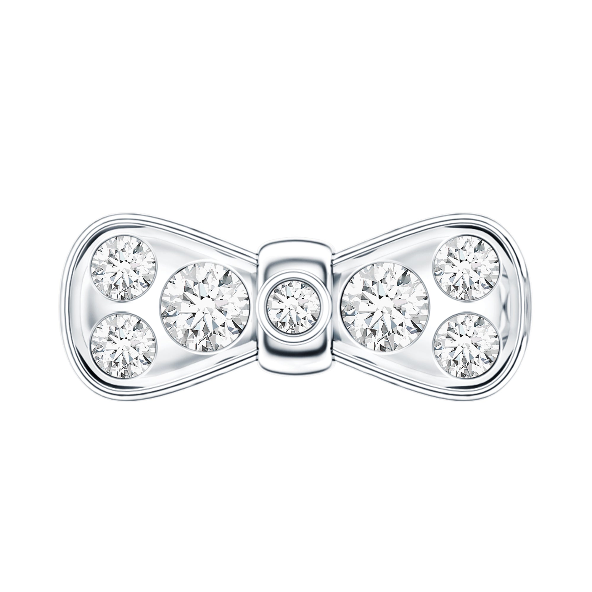 Moissanite Cute Bow Cartilage Earring with Certificate D-VS1 - Rosec Jewels