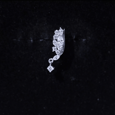 Unique Moissanite Wing Earring for Cartilage Piercing D-VS1 - Rosec Jewels