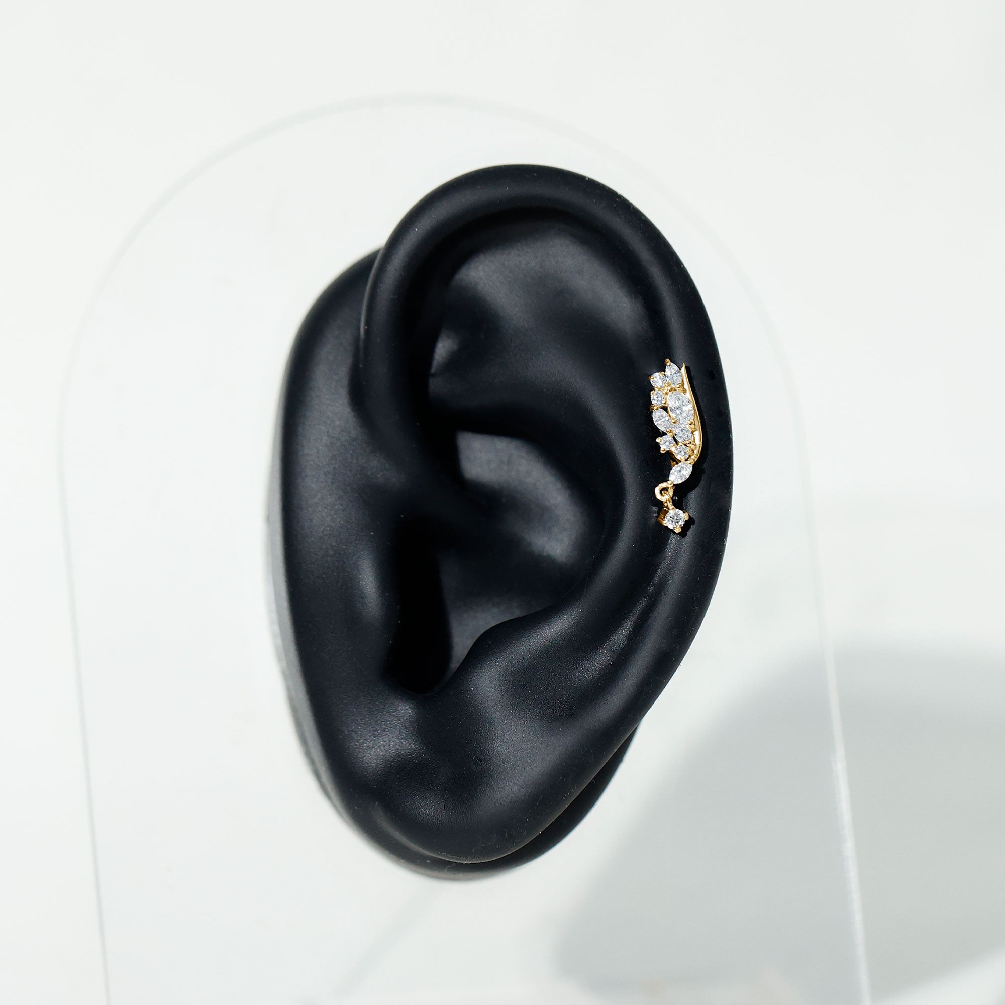 Unique Moissanite Wing Earring for Cartilage Piercing D-VS1 - Rosec Jewels