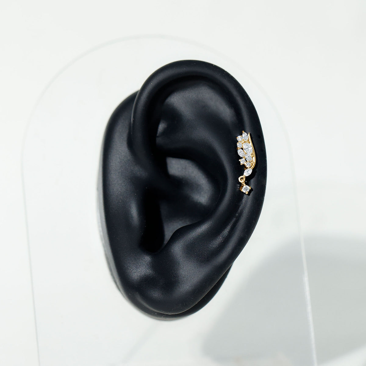 Unique Moissanite Wing Earring for Cartilage Piercing D-VS1 - Rosec Jewels