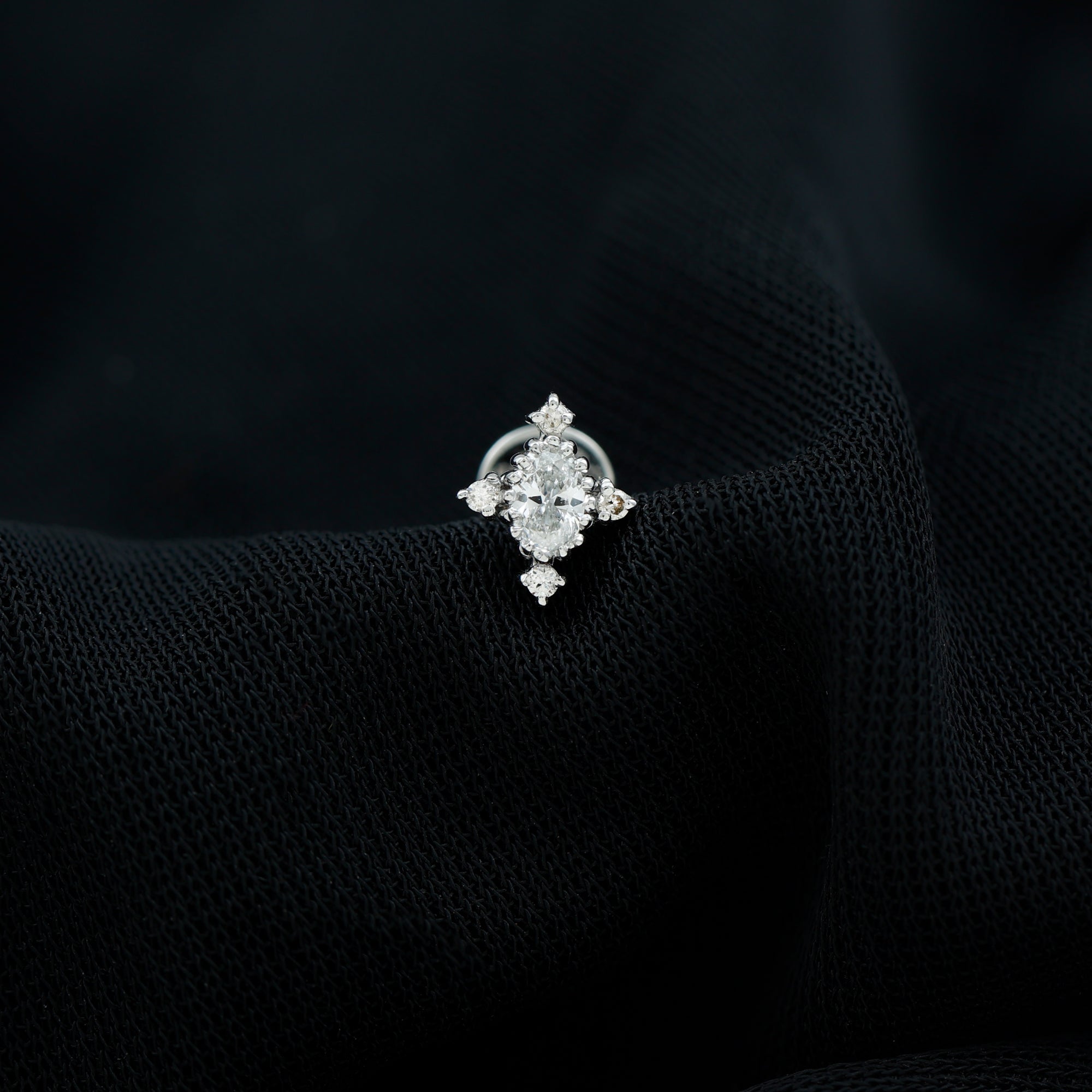 Vintage Inspired Moissanite Oval Conch Earring D-VS1 - Rosec Jewels
