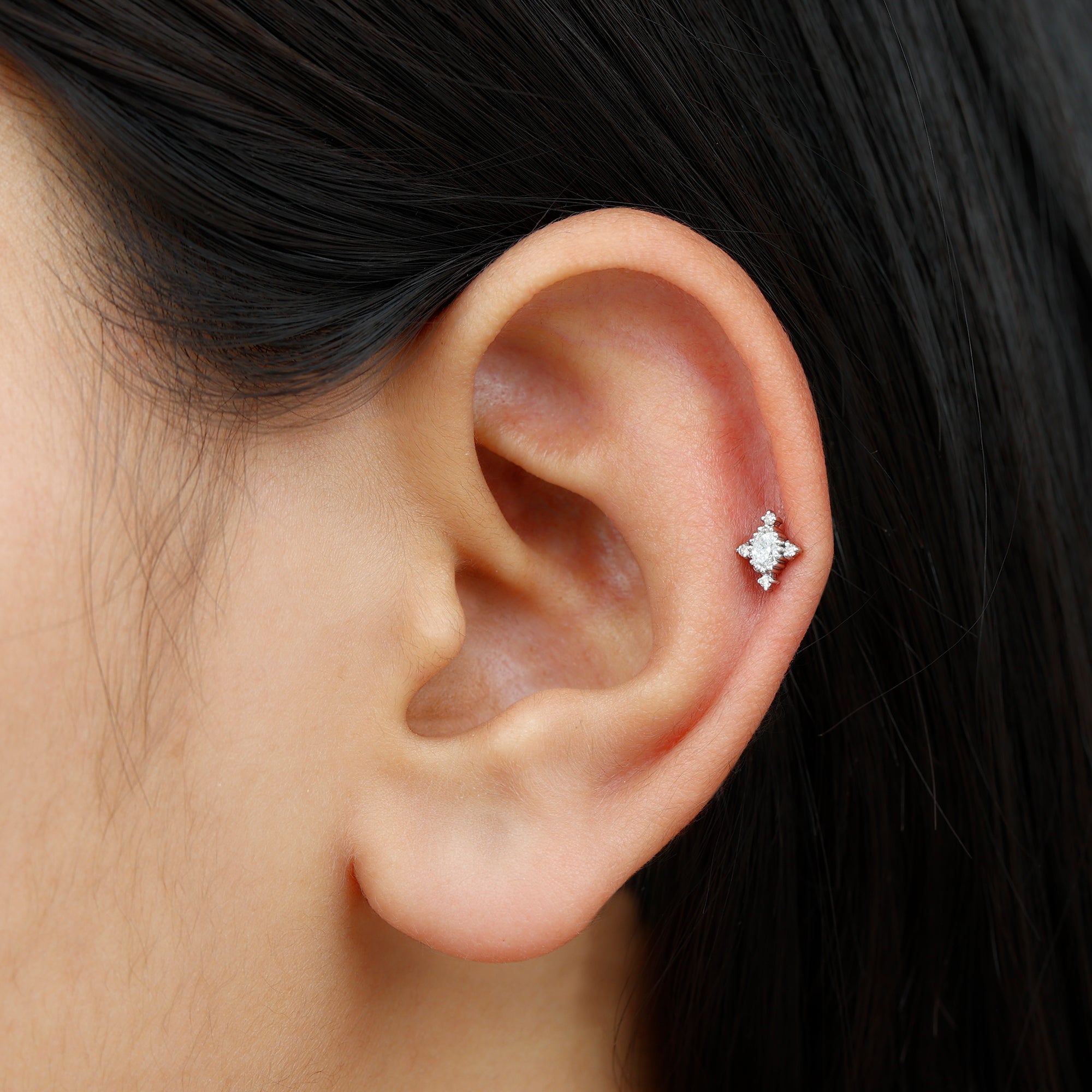 Vintage Inspired Moissanite Oval Conch Earring D-VS1 - Rosec Jewels