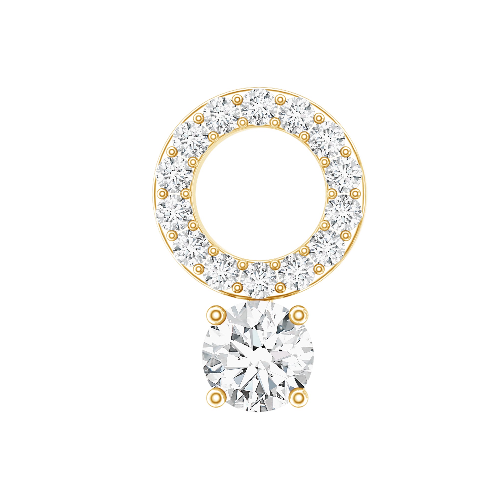 Certified Moissanite Open Circle Cartilage Earring for Women D-VS1 - Rosec Jewels
