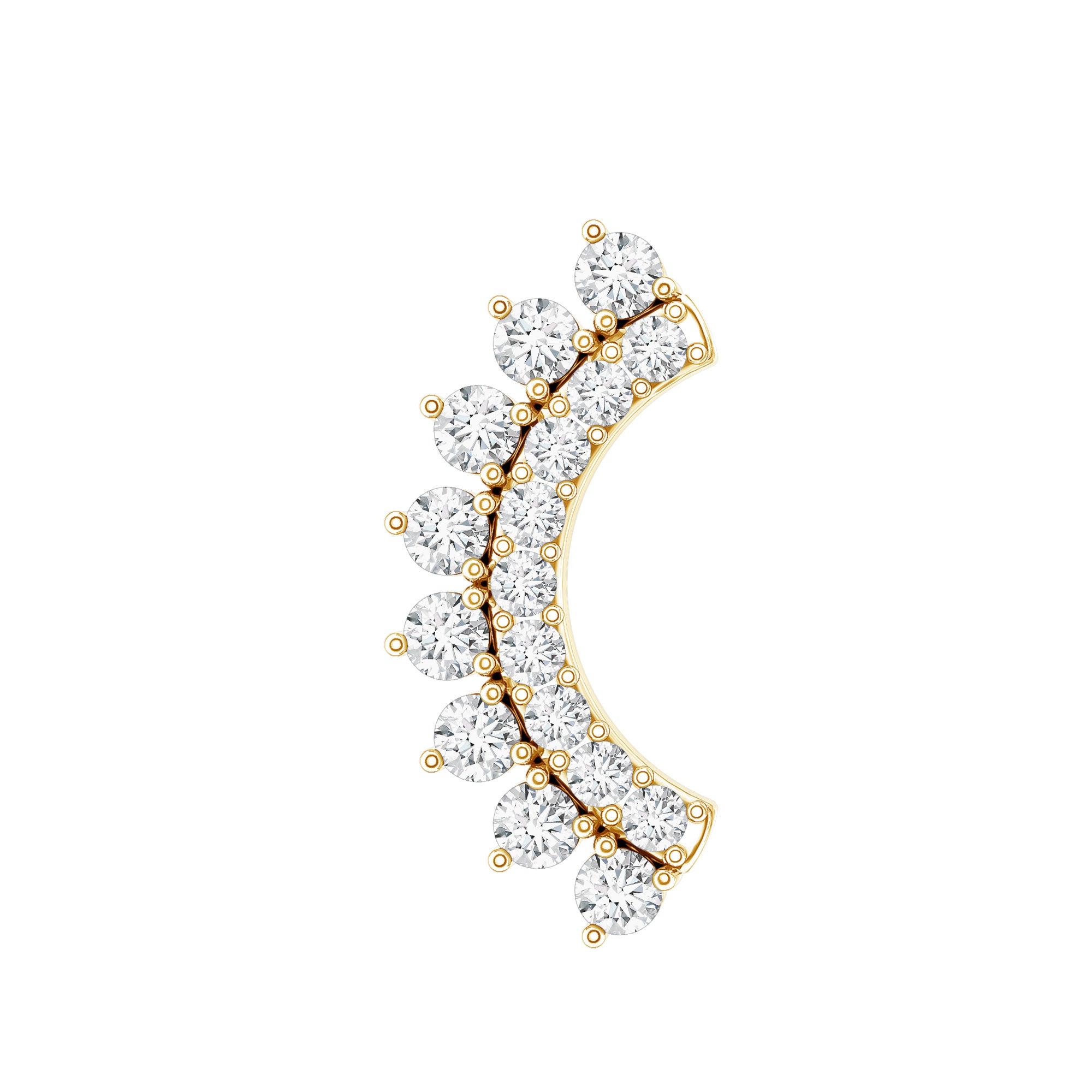 Certified Diamond Curved Cartilage Earring Natural - ( HI-SI ) - Rosec Jewels