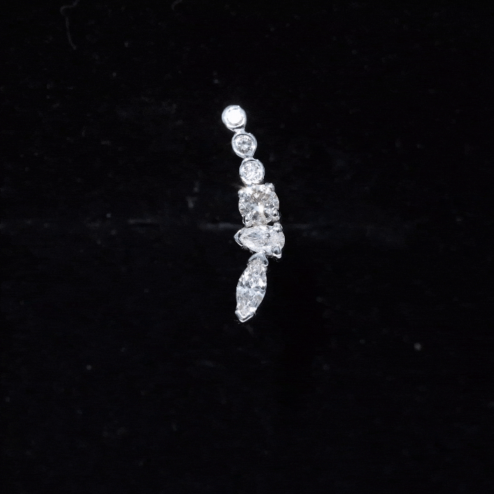 Certified Moissanite Designer Crawler Earring D-VS1 - Rosec Jewels