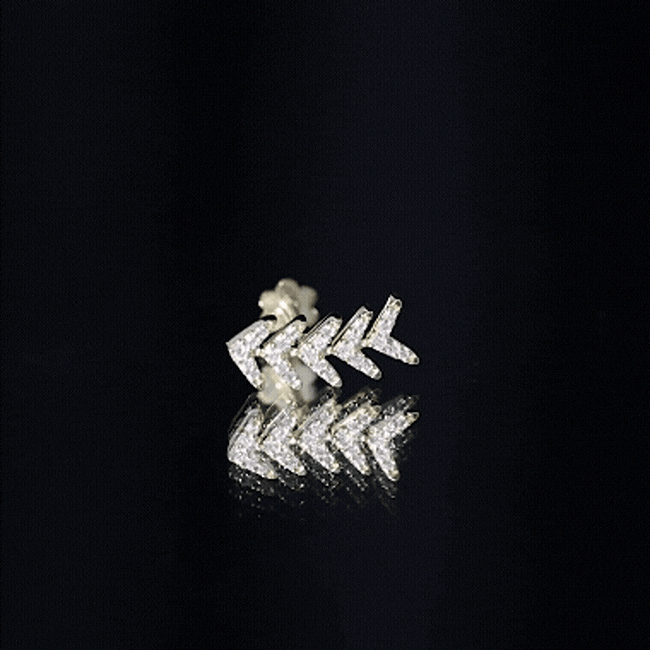 Certified Moissanite Leaf Crawler Earring for Helix Piercing D-VS1 - Rosec Jewels