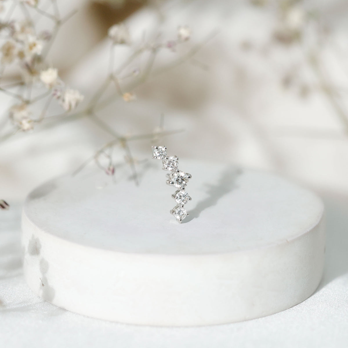Graduated Style Diamond Crawler Earring for Women Natural - ( HI-SI ) - Rosec Jewels