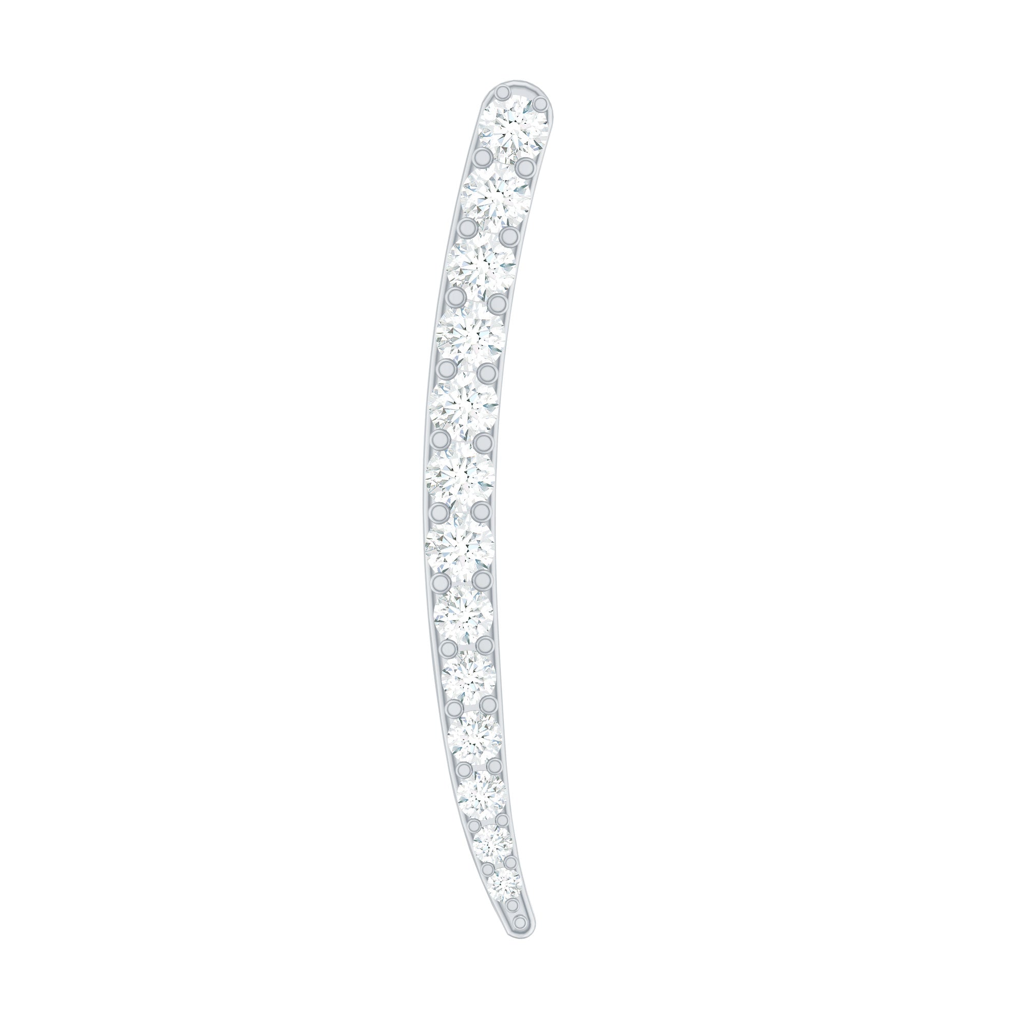 Minimalist Moissanite Curved Climber Earring D-VS1 - Rosec Jewels