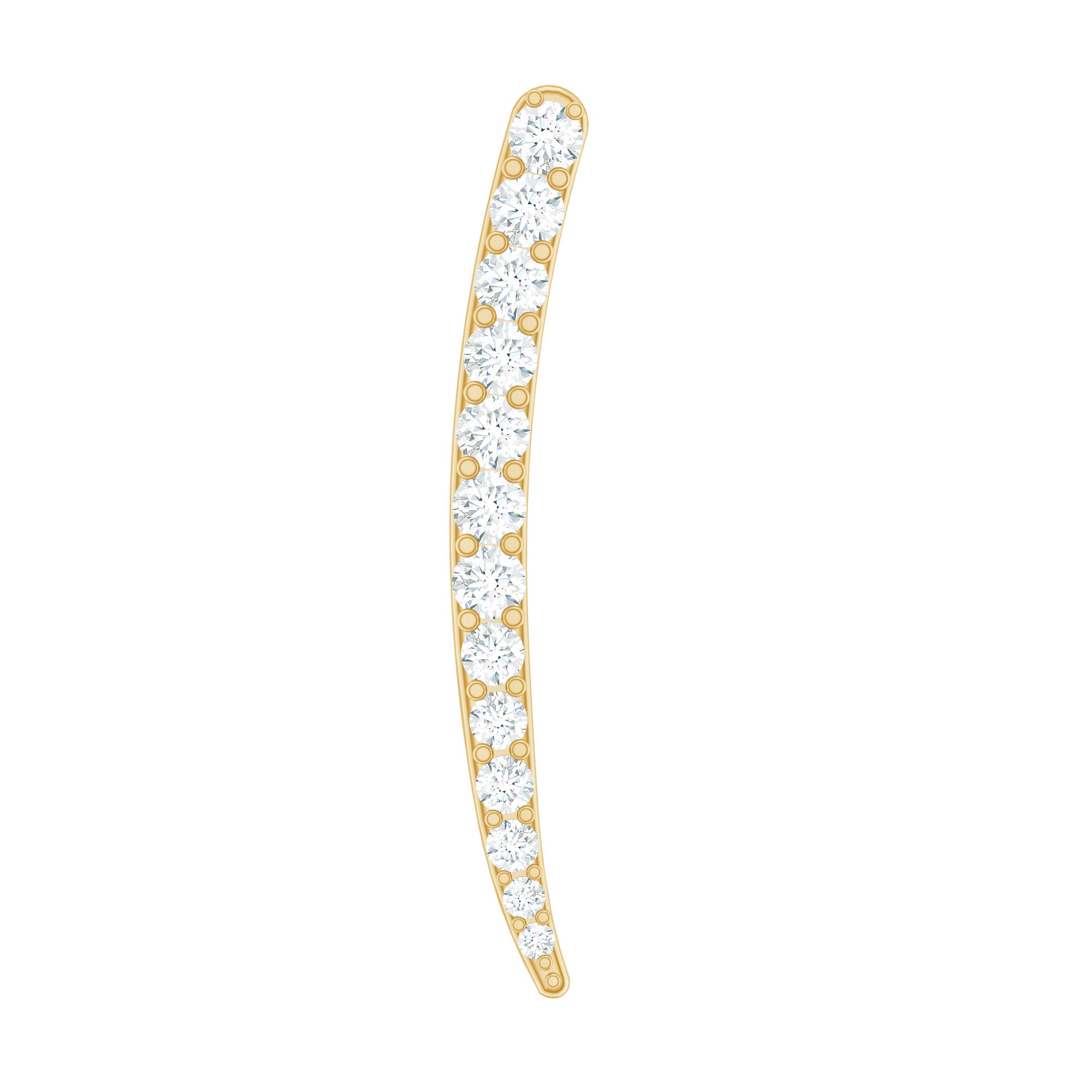 Minimalist Moissanite Curved Climber Earring D-VS1 - Rosec Jewels